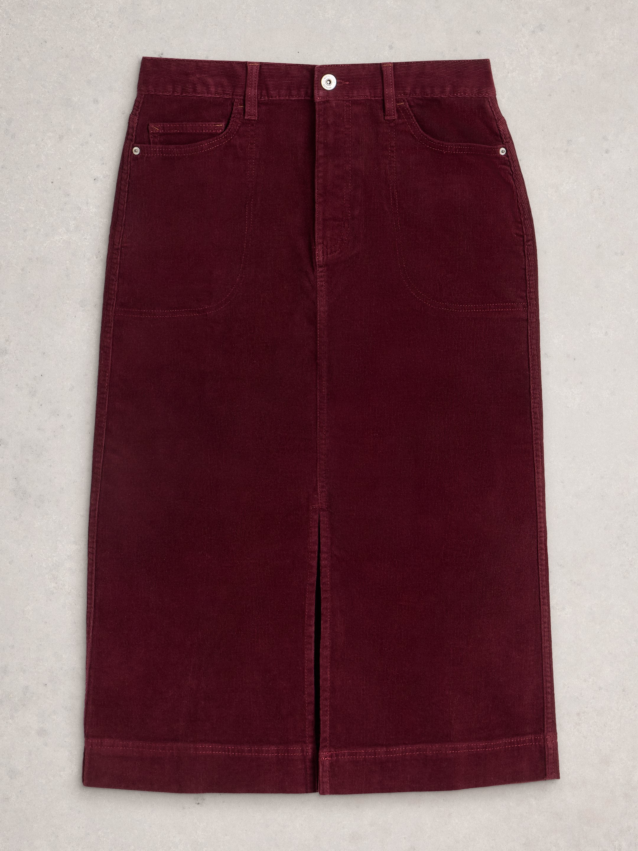 Tia cord midi skirt -Plum