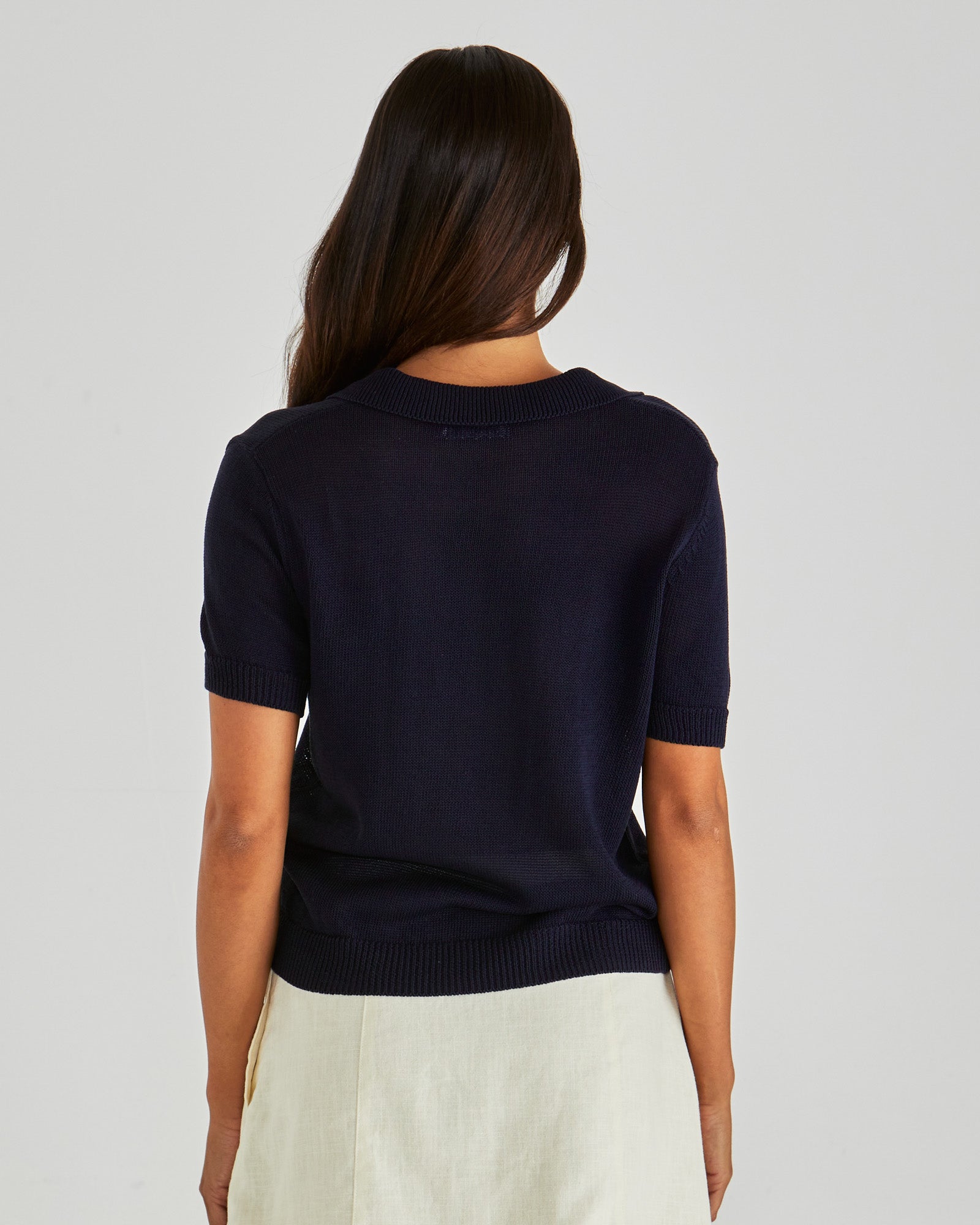 Abbie Knit Polo navy