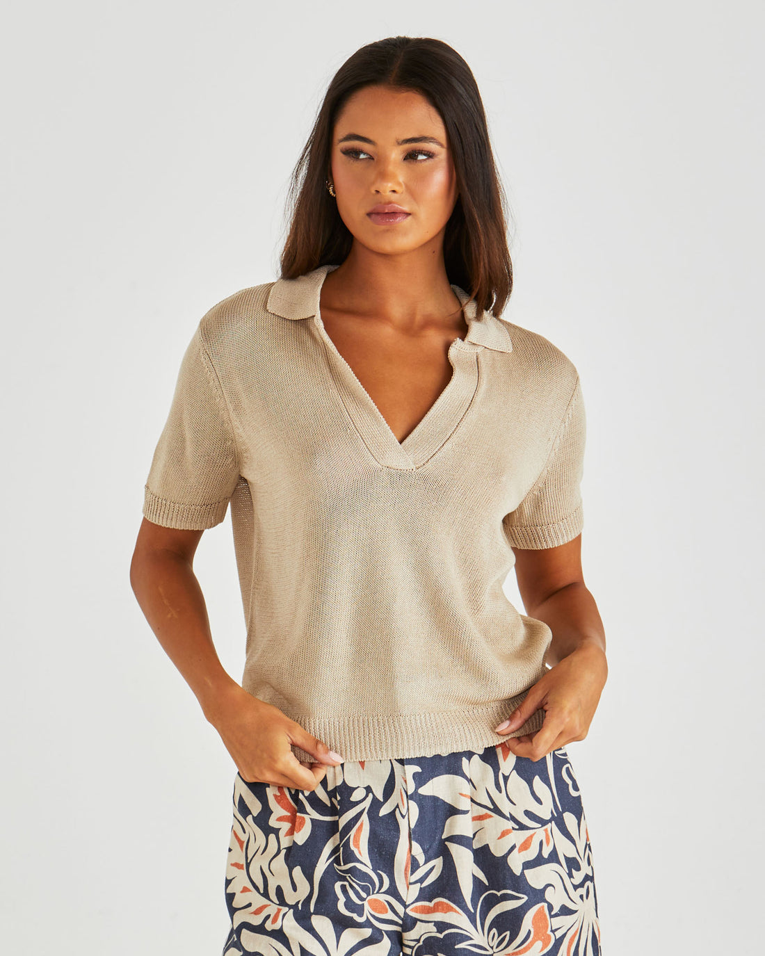 Abbie Knit Polo neutral
