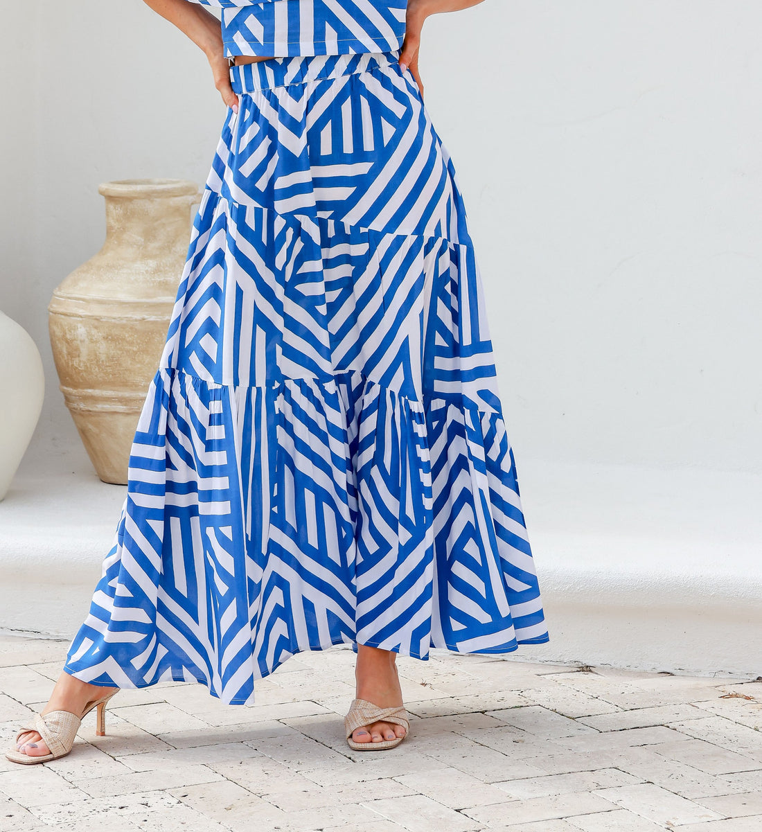 Blue stripe skirt