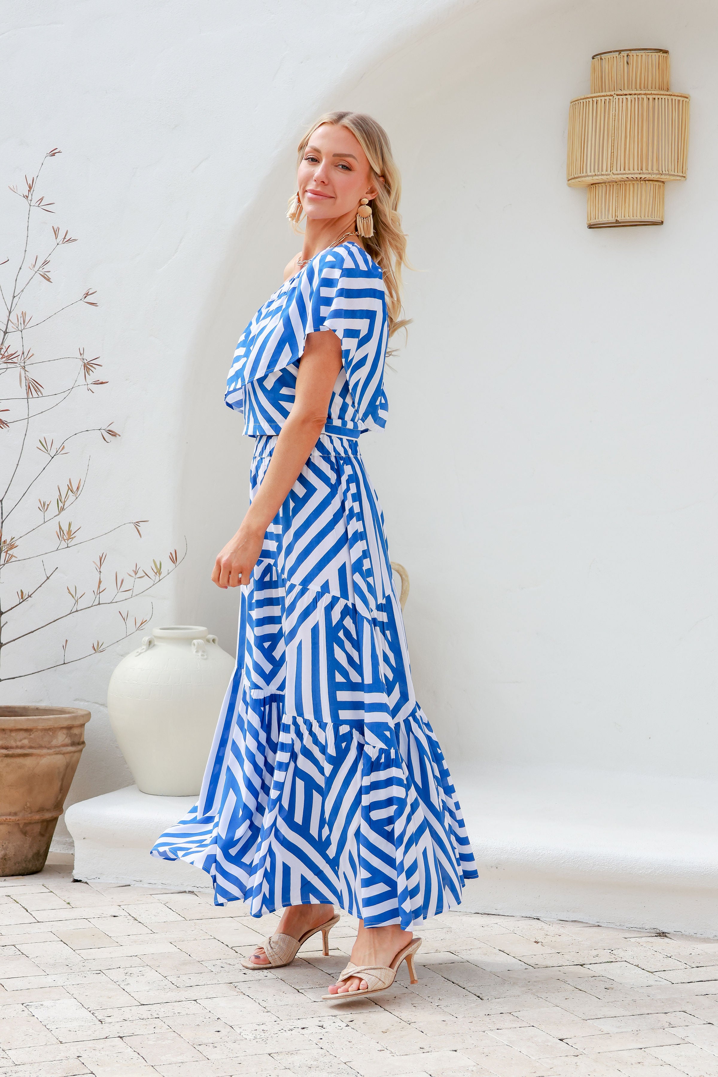 Blue stripe skirt