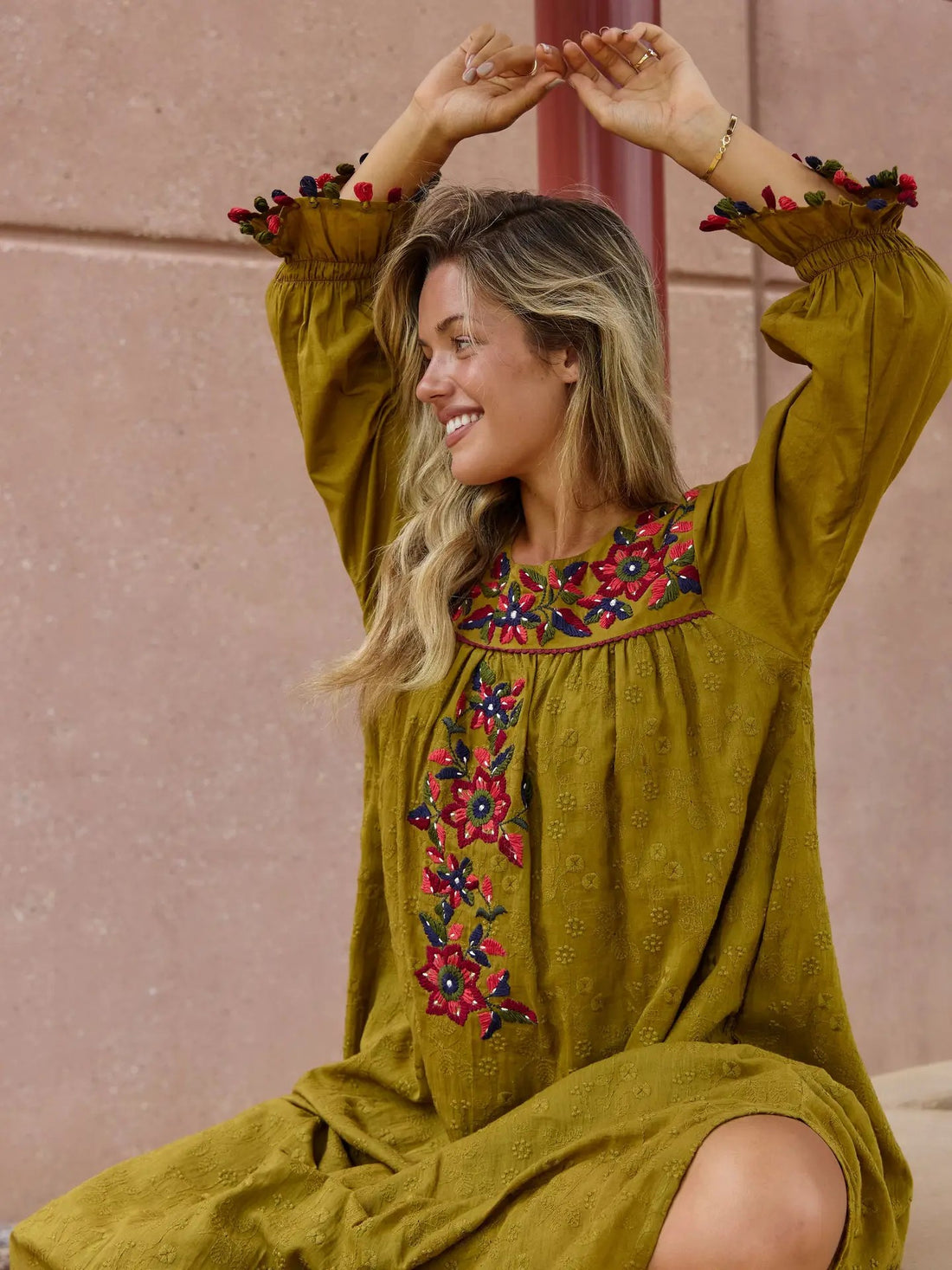 Emma Long Dress - olive