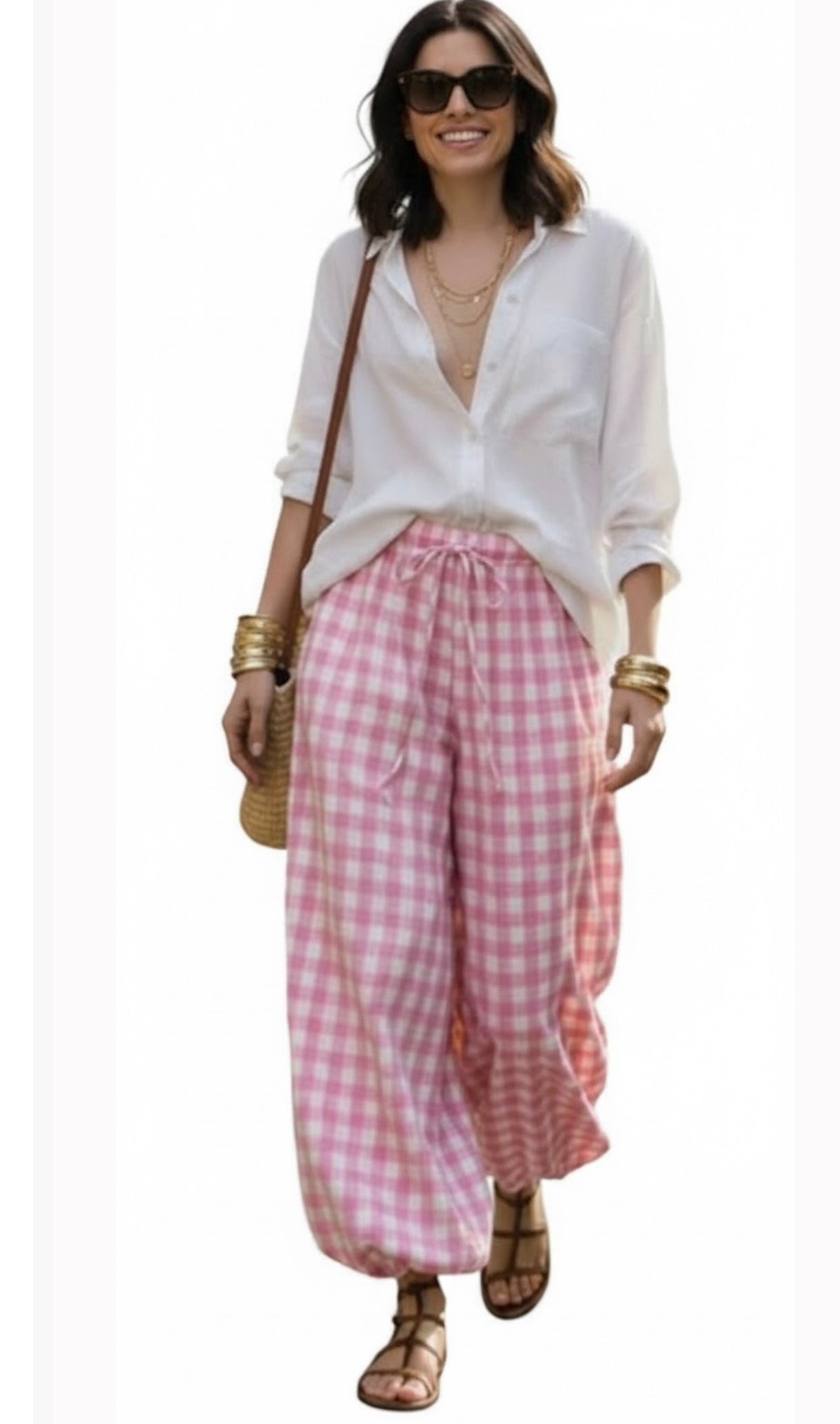 Ballon pant - pink check