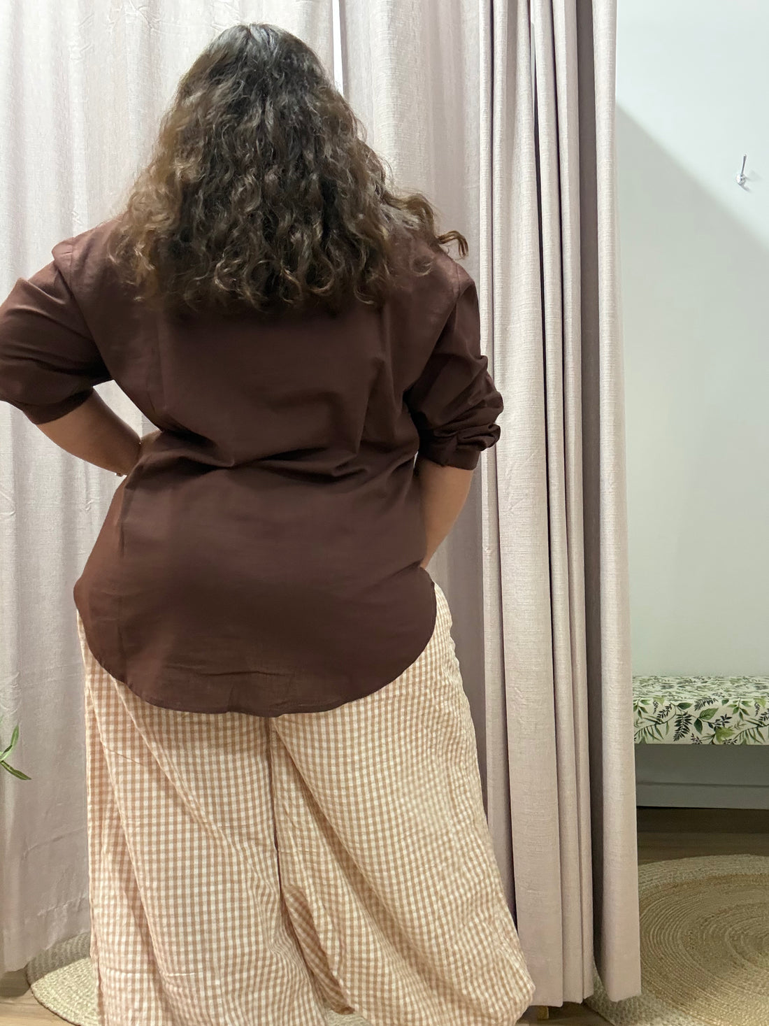 Ballon pant - Latte check