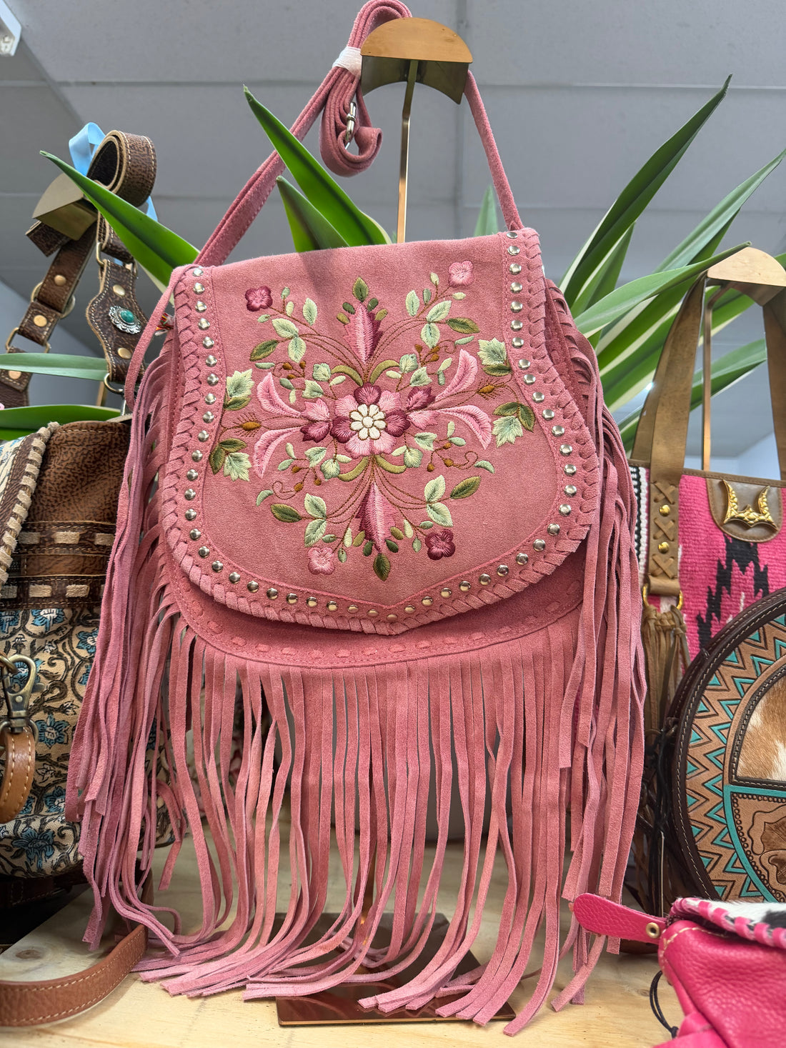 Myra Mojave Meadow Leather Bag in Old Rose
