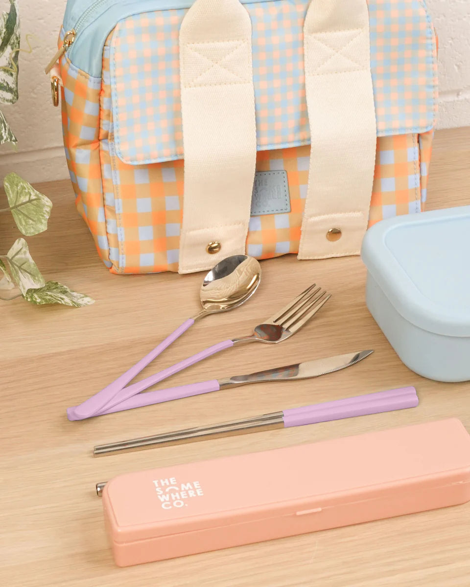 Take Me Away Cutlery Kit Silver/Lilac Handle