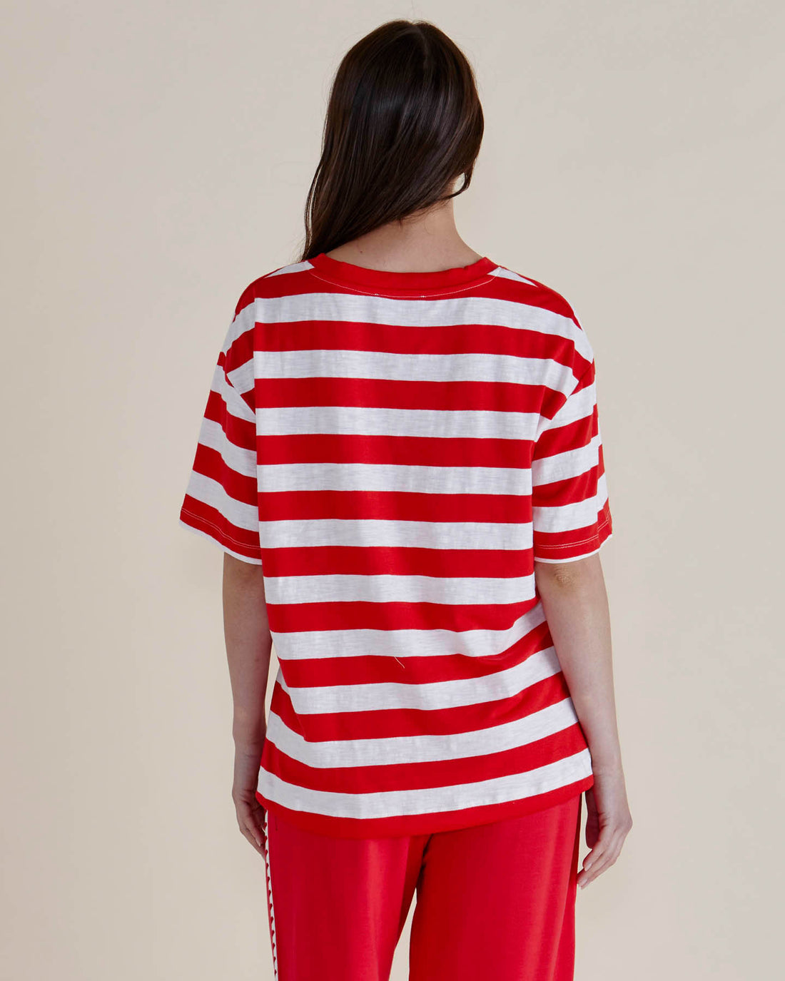 Relax Boxy Tee red stripe