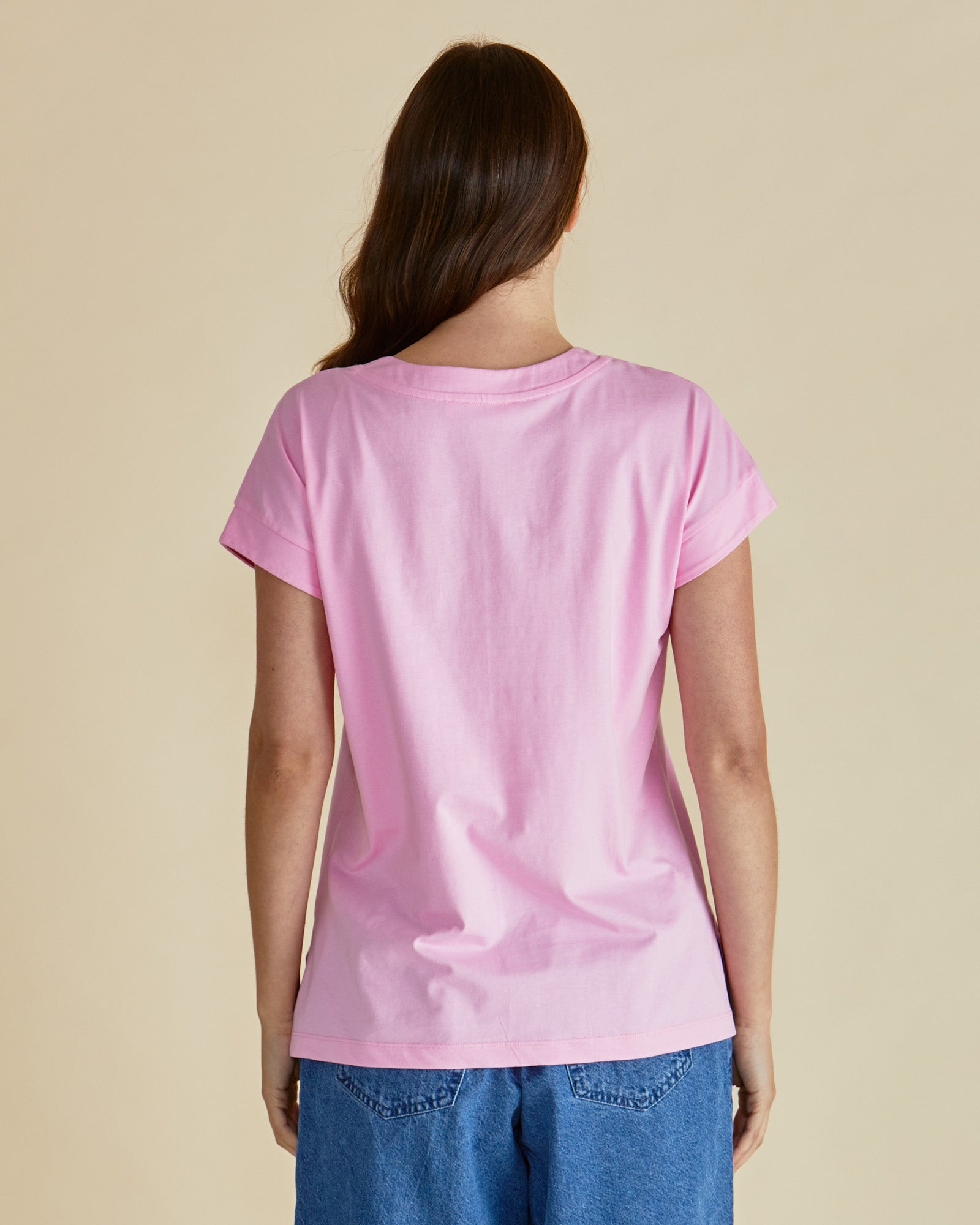 Tracy V-Neck tee- pink