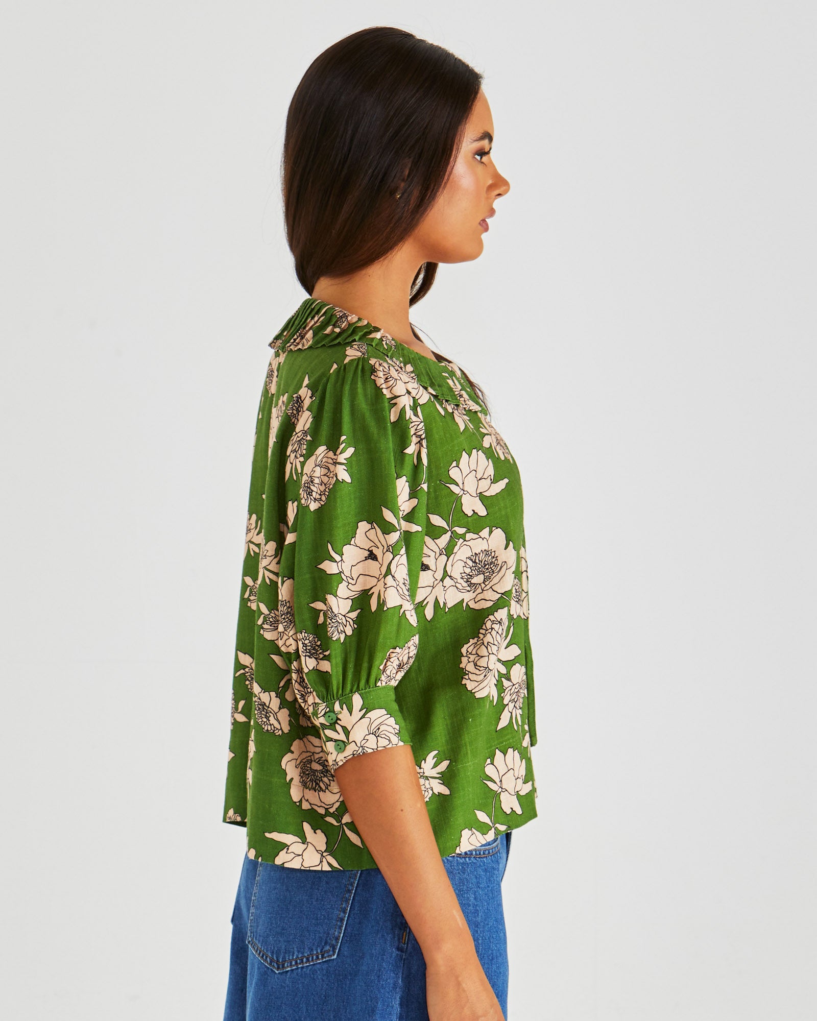 Antonie Pleated Blouse moonflower