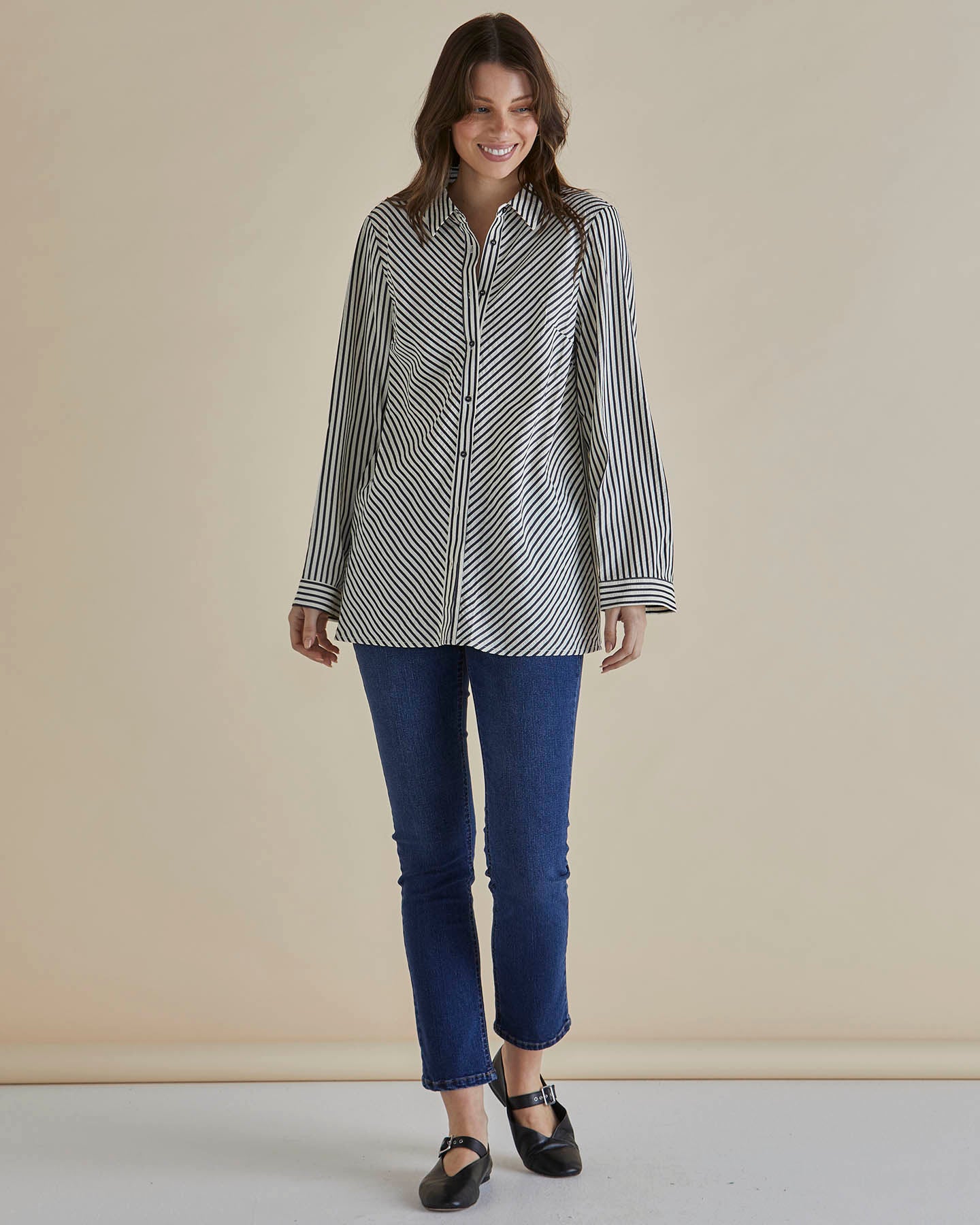 Crinkle Blouse black/white
