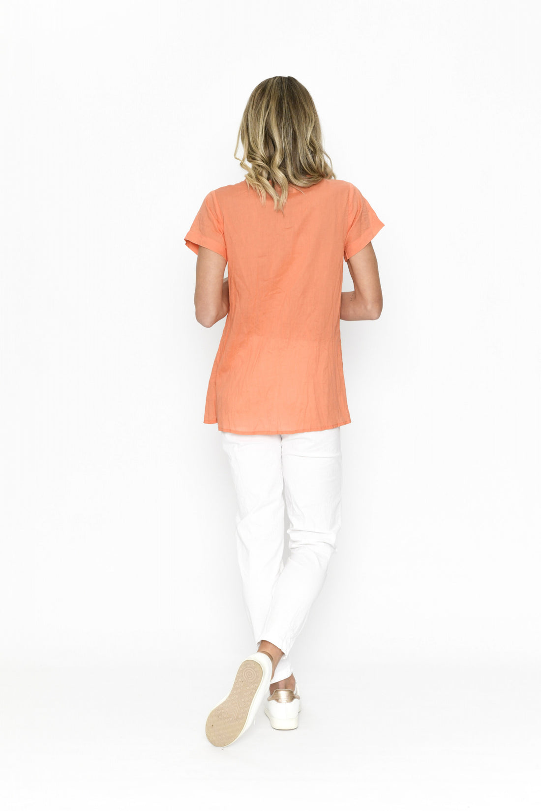Kayla cotton blouse coral
