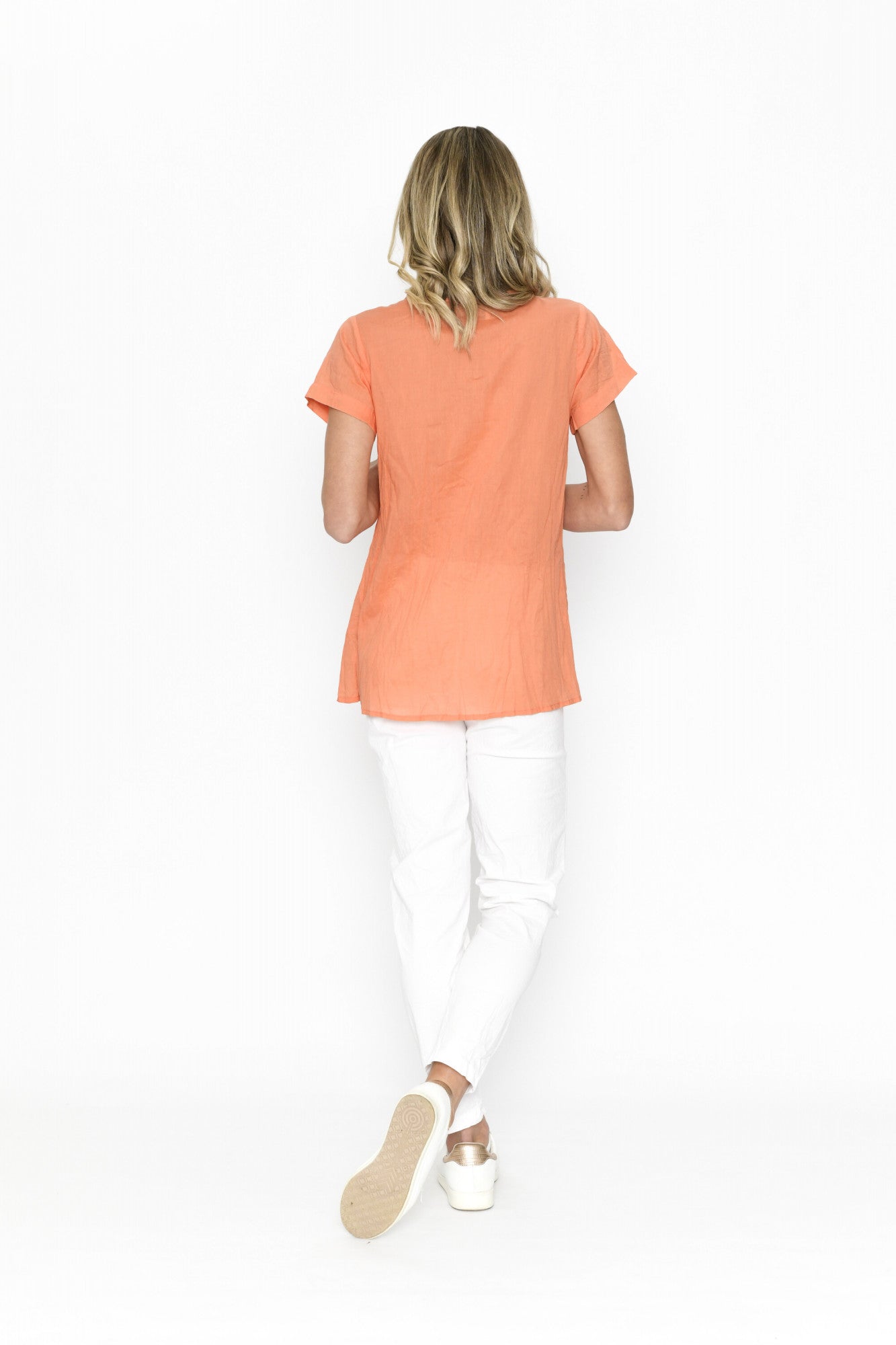 Kayla cotton blouse coral