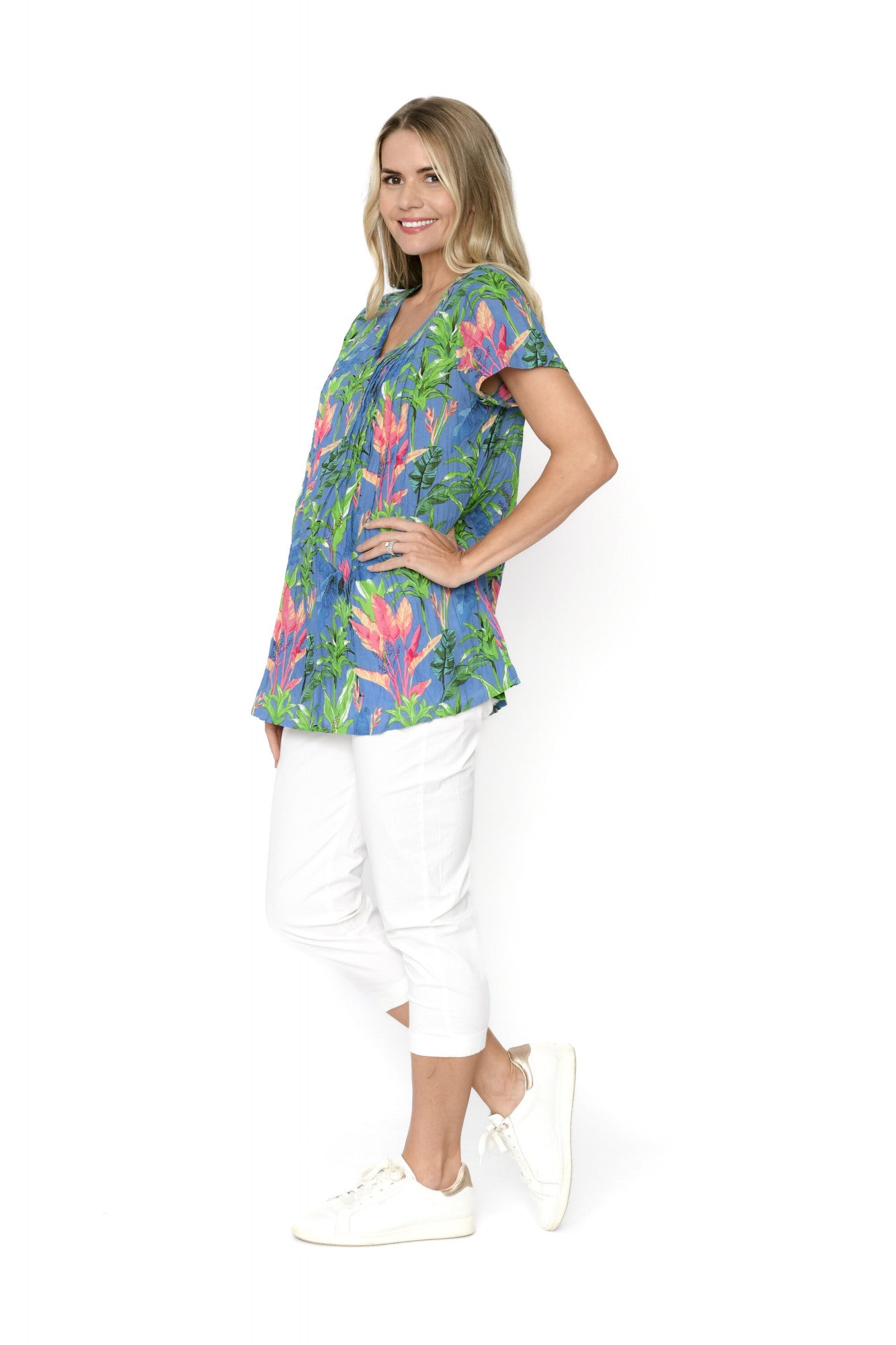 Kayla Cotton Blouse Short Sleeve trop foil 1