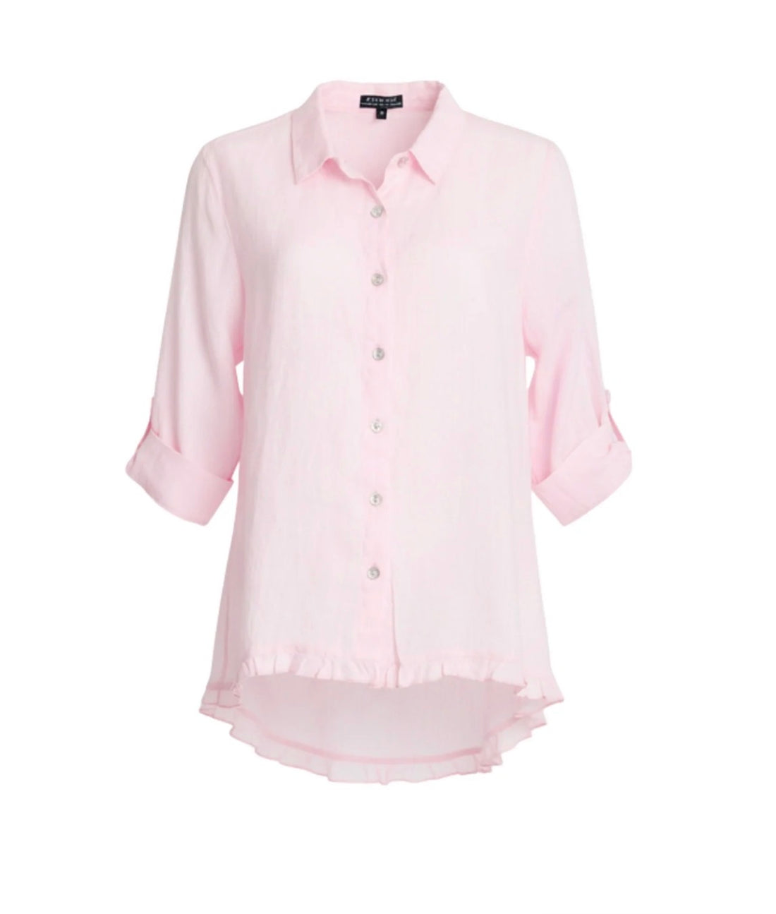 Milly Ruffle Hem Shirt - pale pink