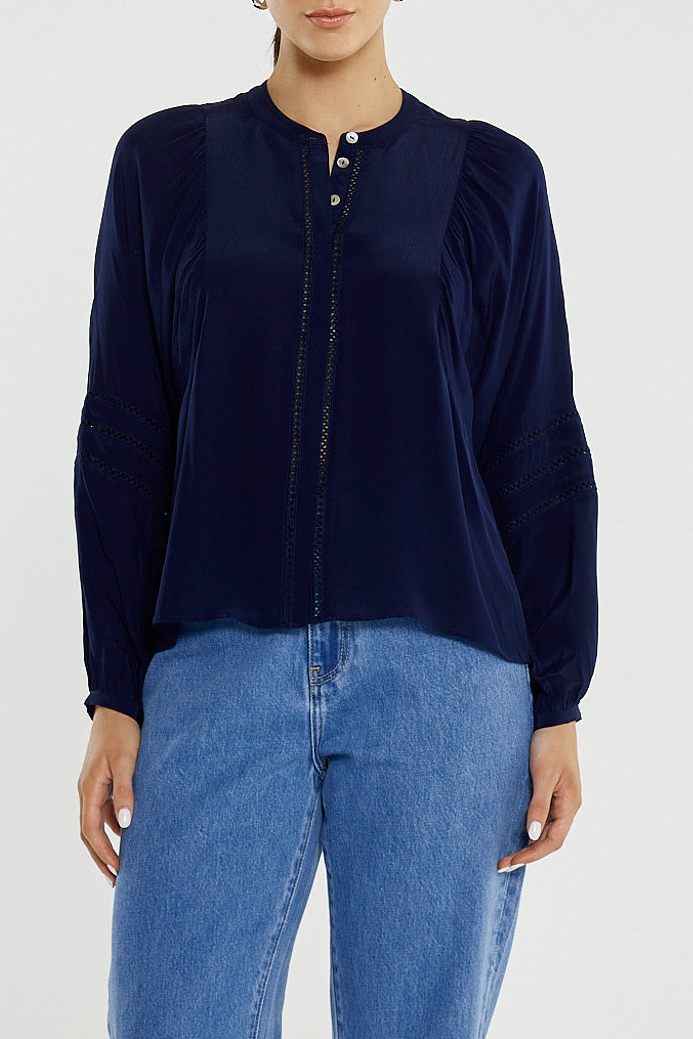 Nic Trim Blouse Ink