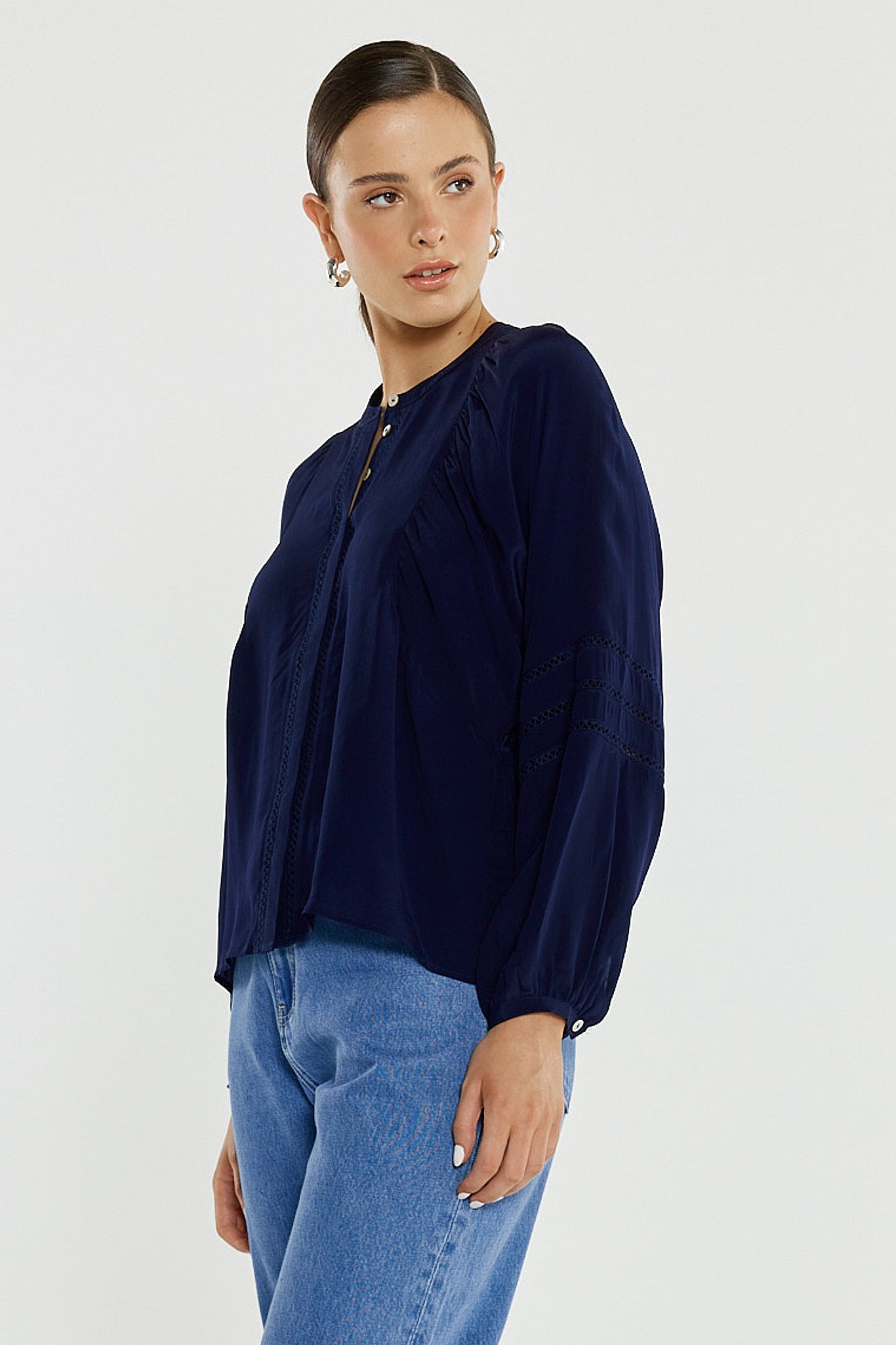 Nic Trim Blouse Ink
