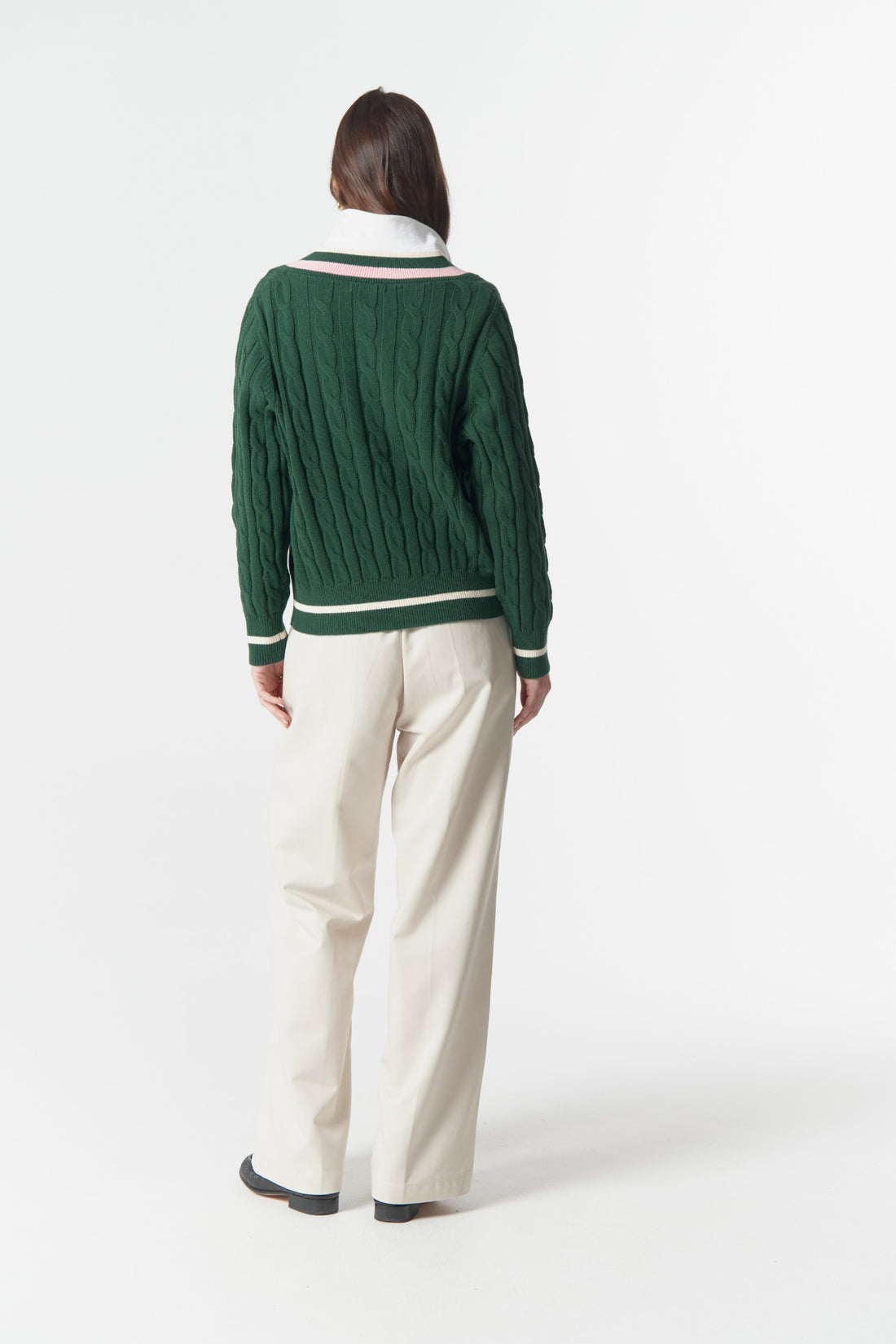 Cheeky Deep V Knit lush green