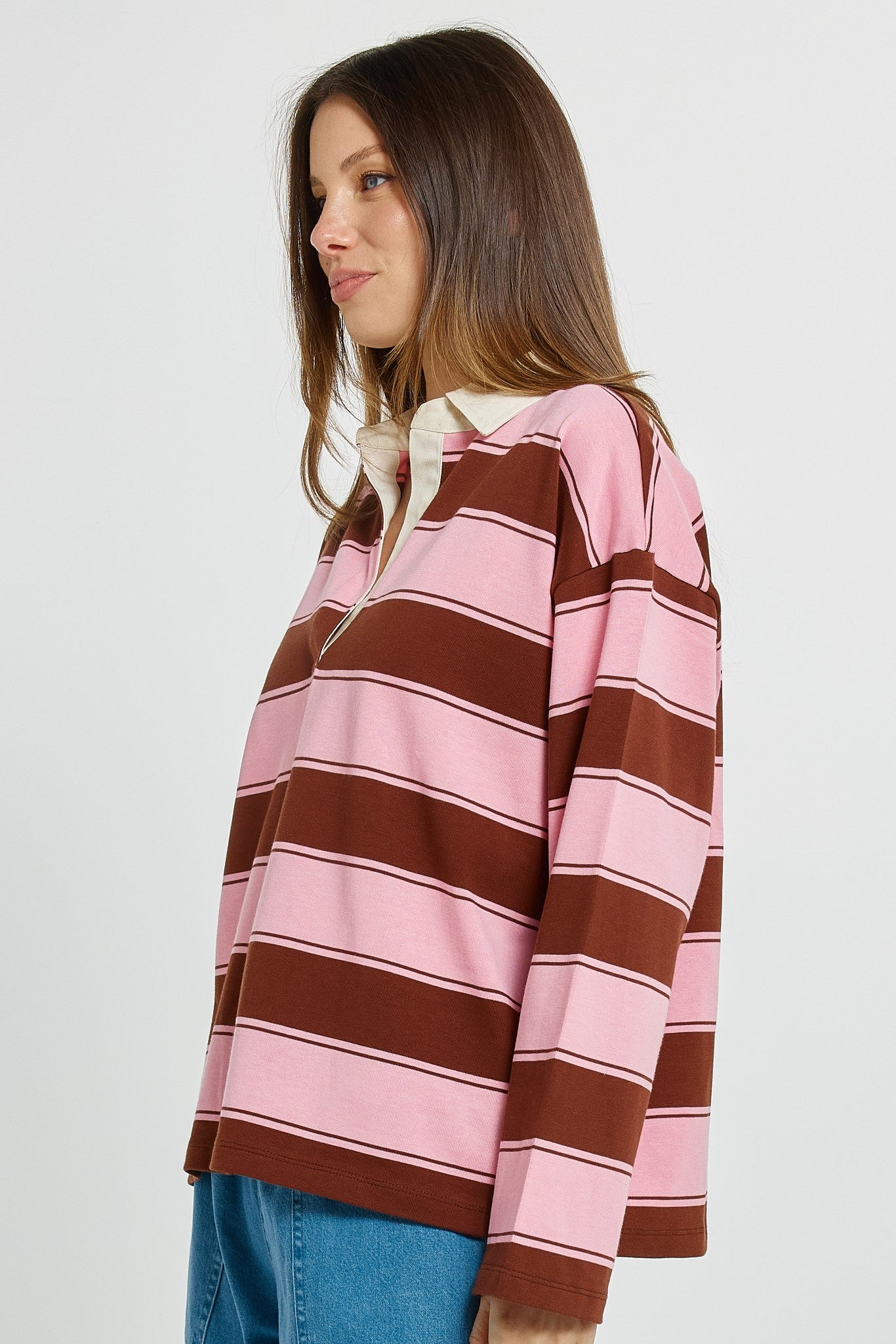 Roland Rugby Top pink/choc