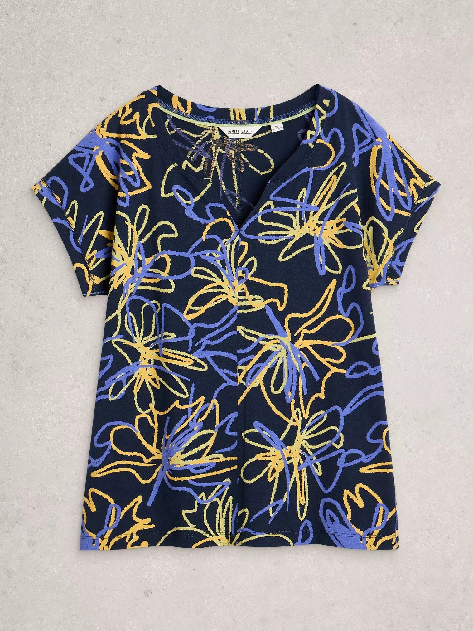 Nelly notch neck tee Navy