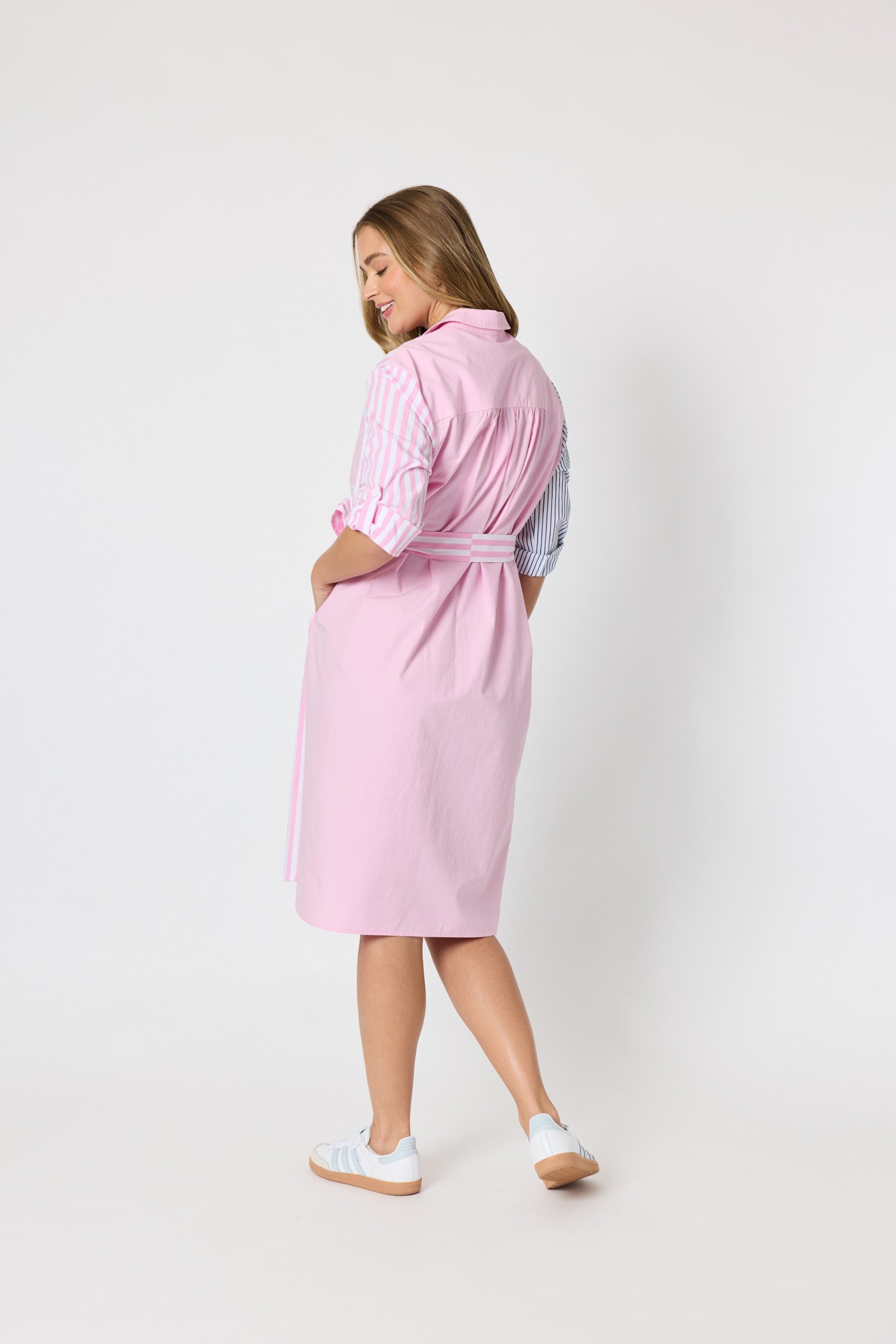 Miramar Stripe Dress lipstick