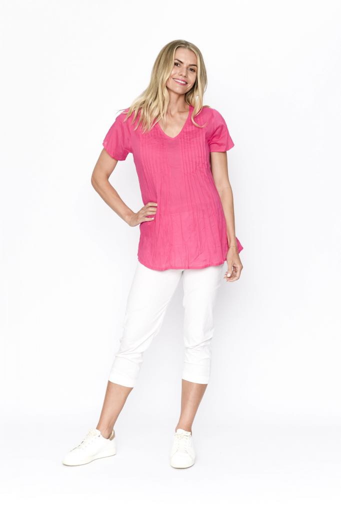 Kayla cotton blouse (hot pink)