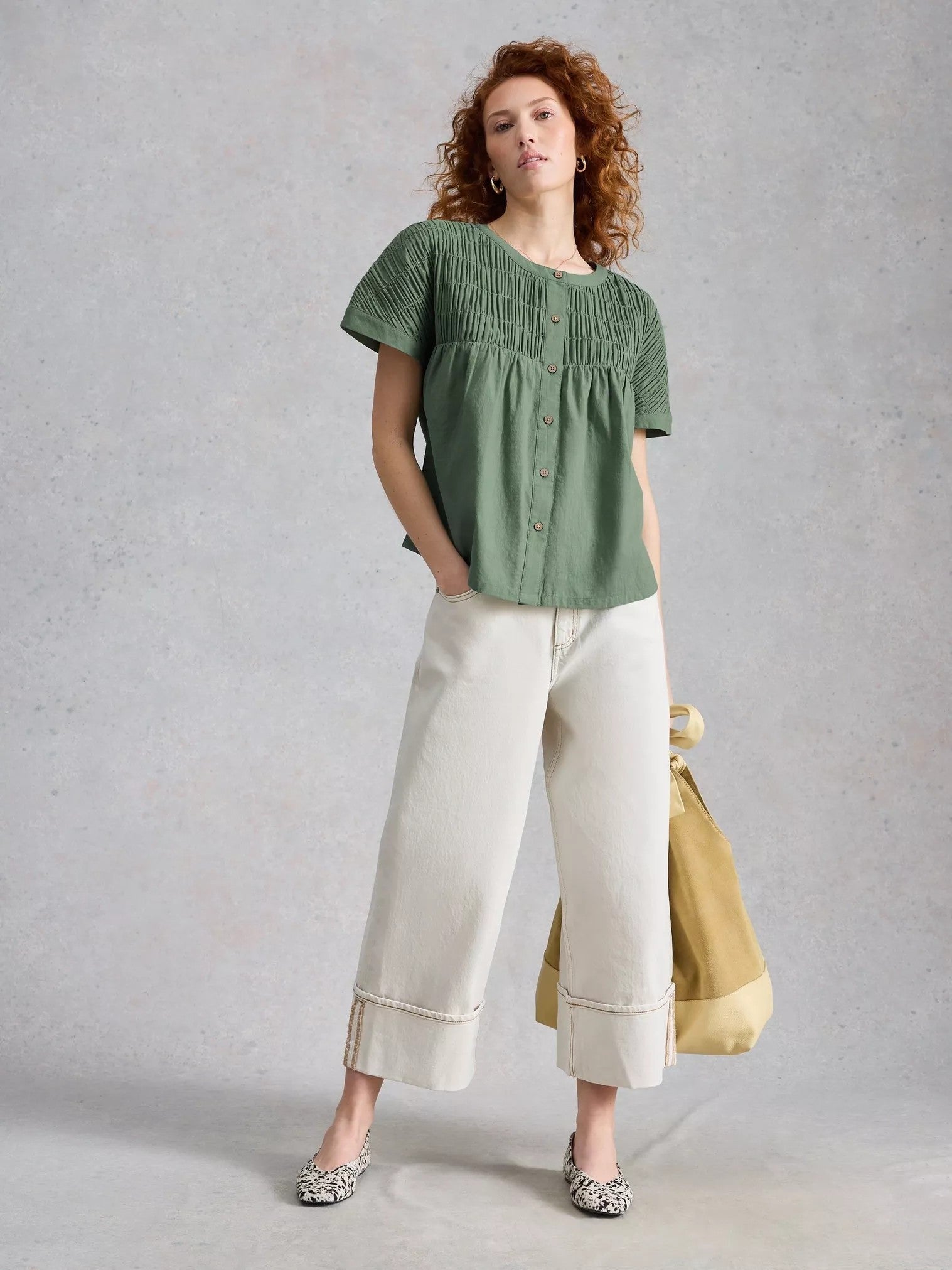 Tammie Organic Cotton Shirt Mid Green