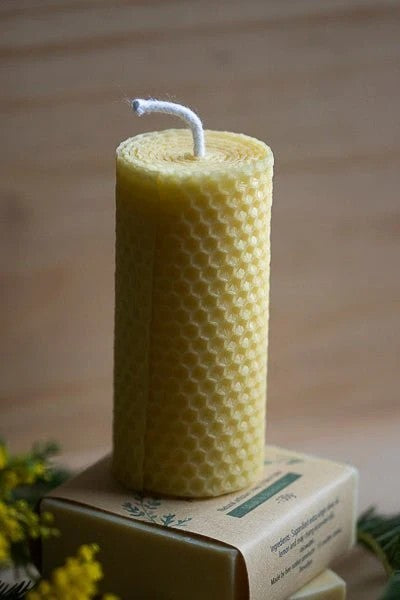 Beeswax rolled candles