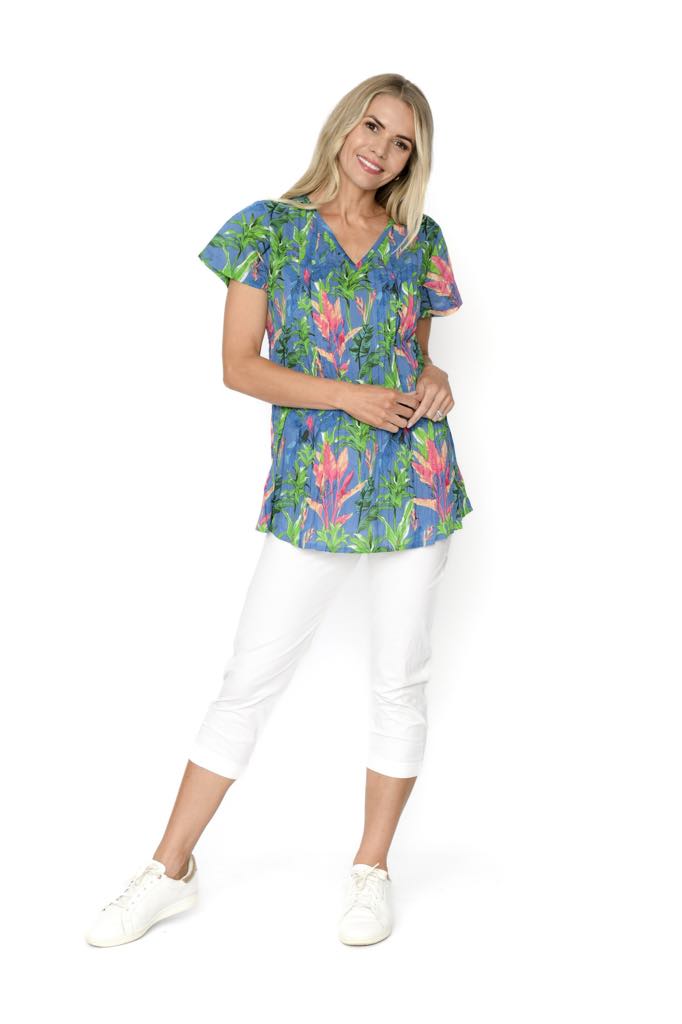 Kayla Cotton Blouse (Trop Foil)