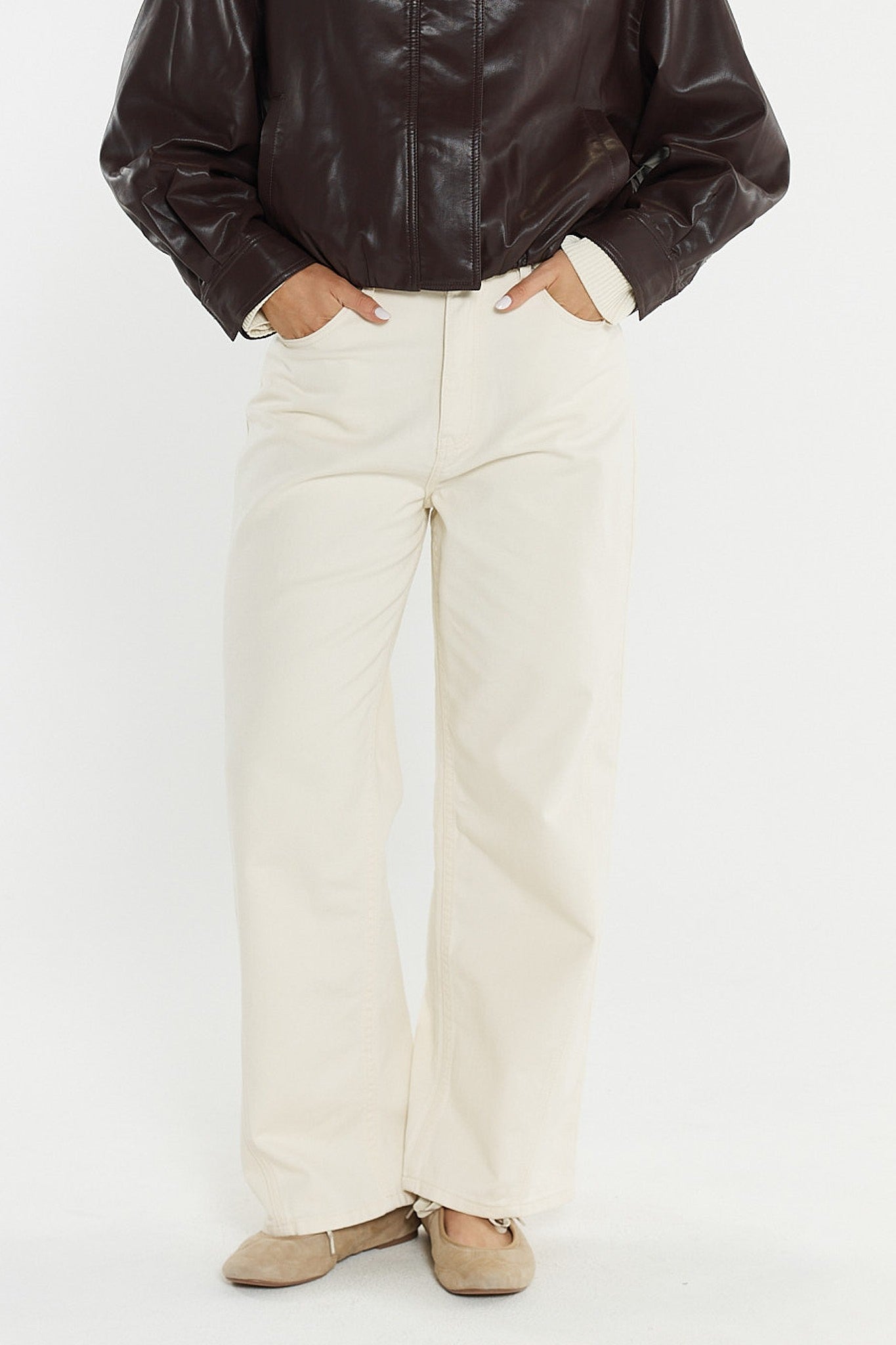 Nuala Wide Leg Jean cream