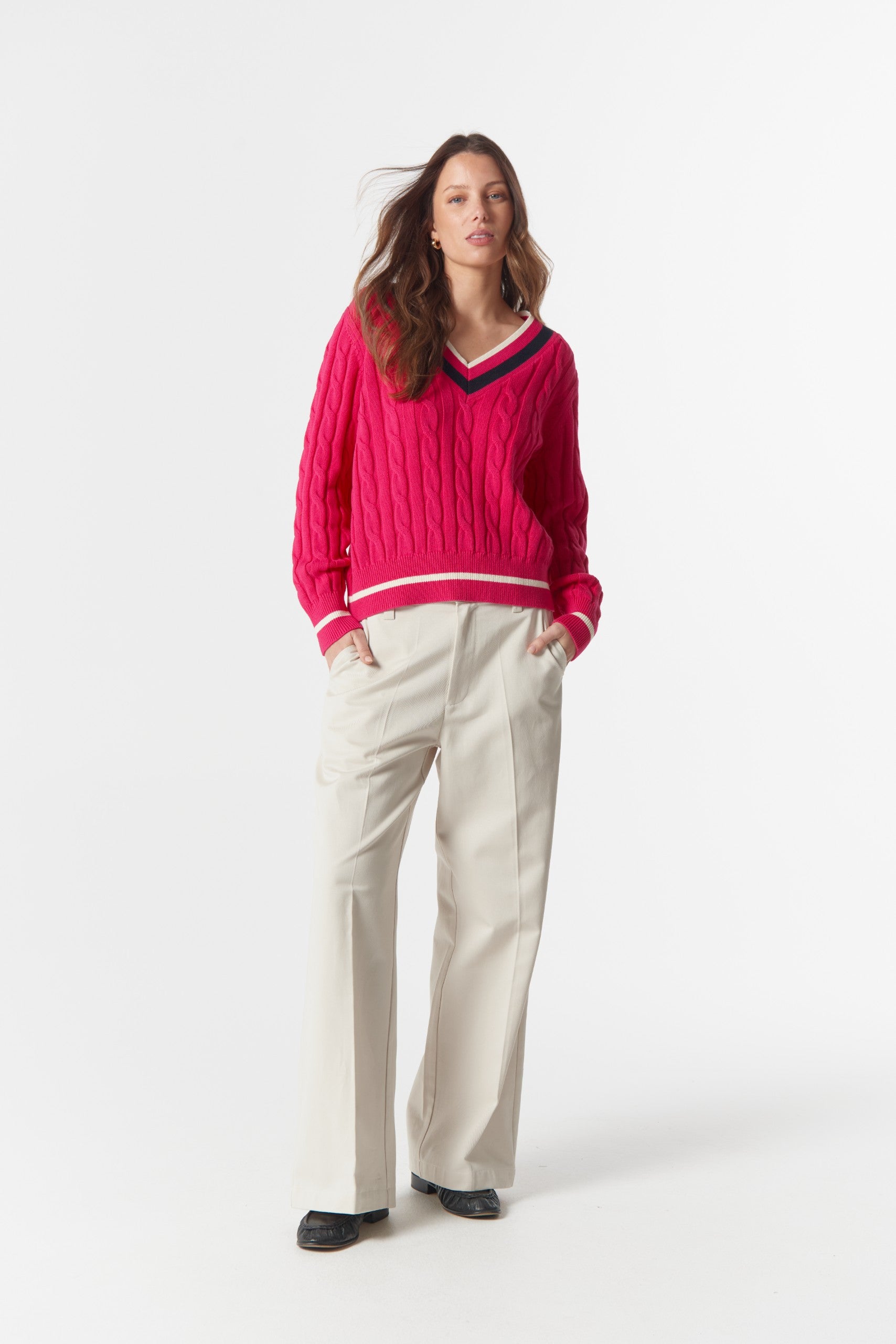 Cheeky Deep V Knit flamboyant