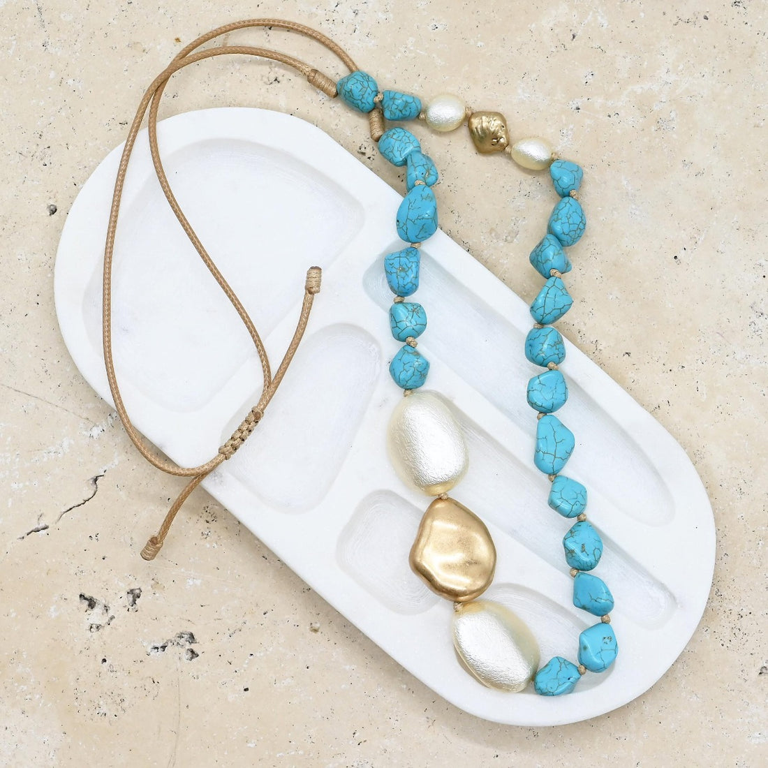 Resin Metal Beads Necklace