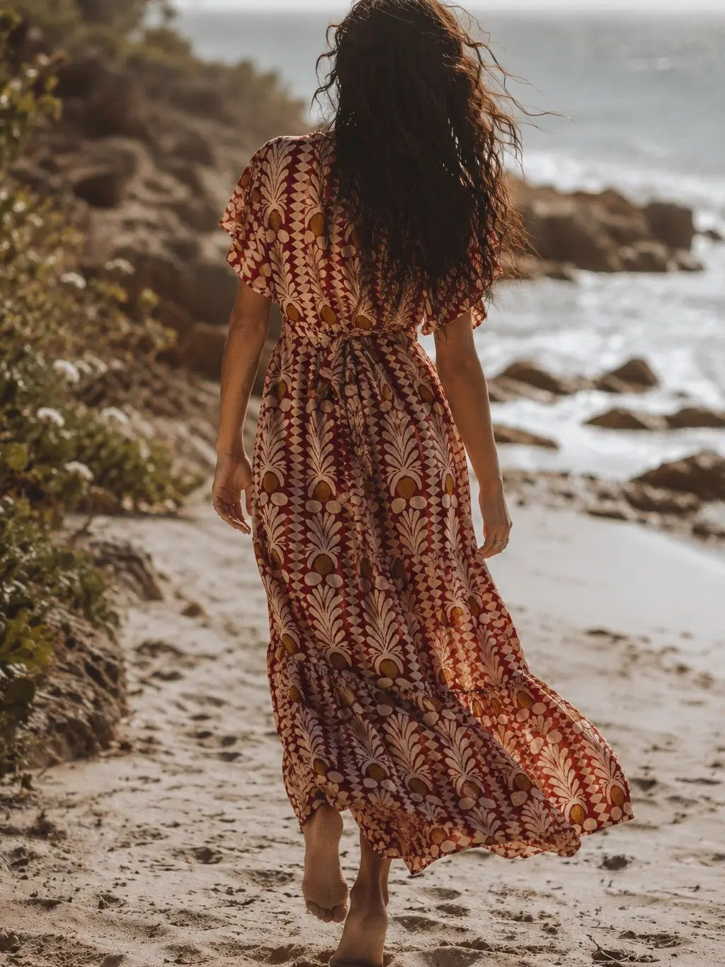 Coral Wrap Dress