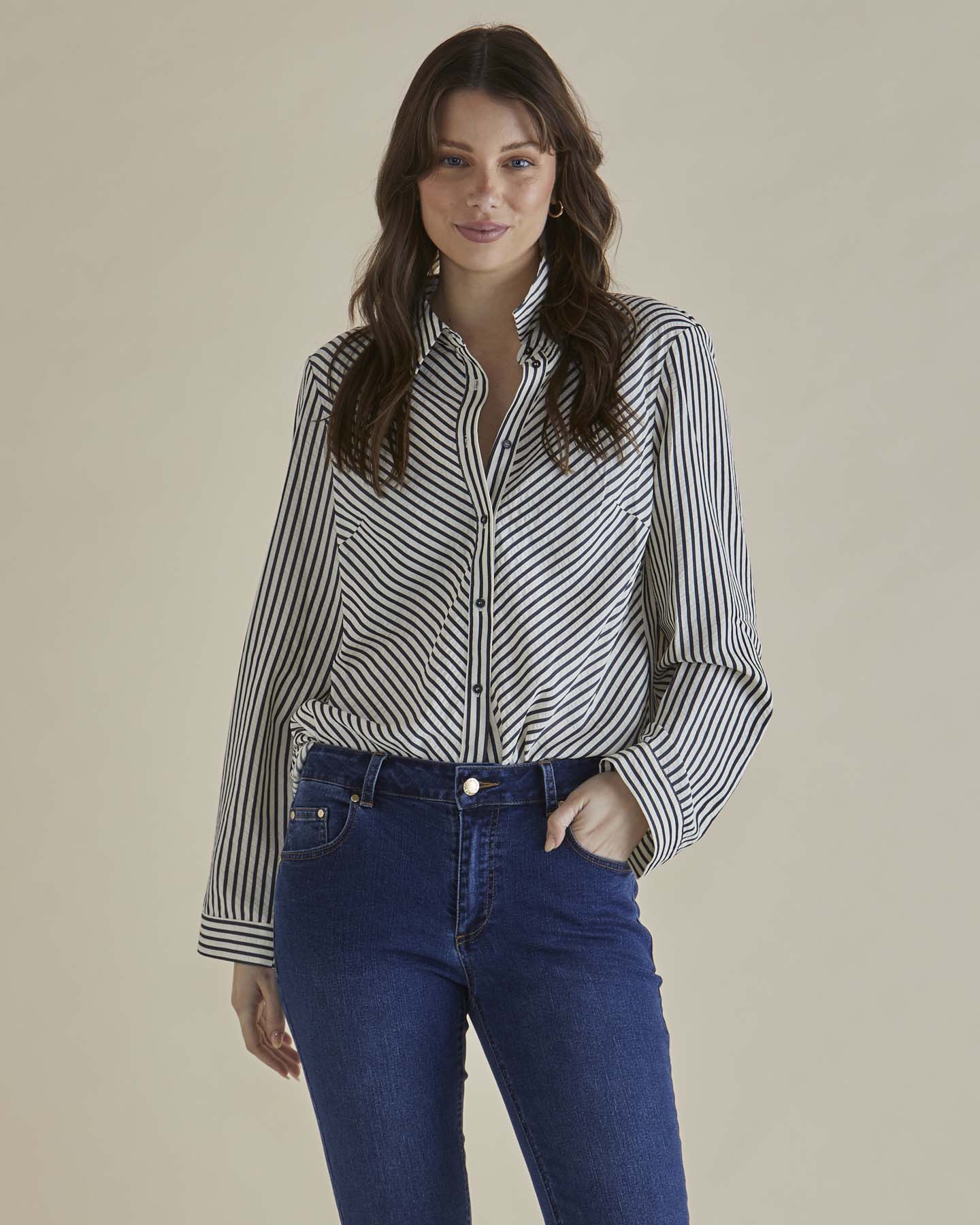 Crinkle Blouse black/white