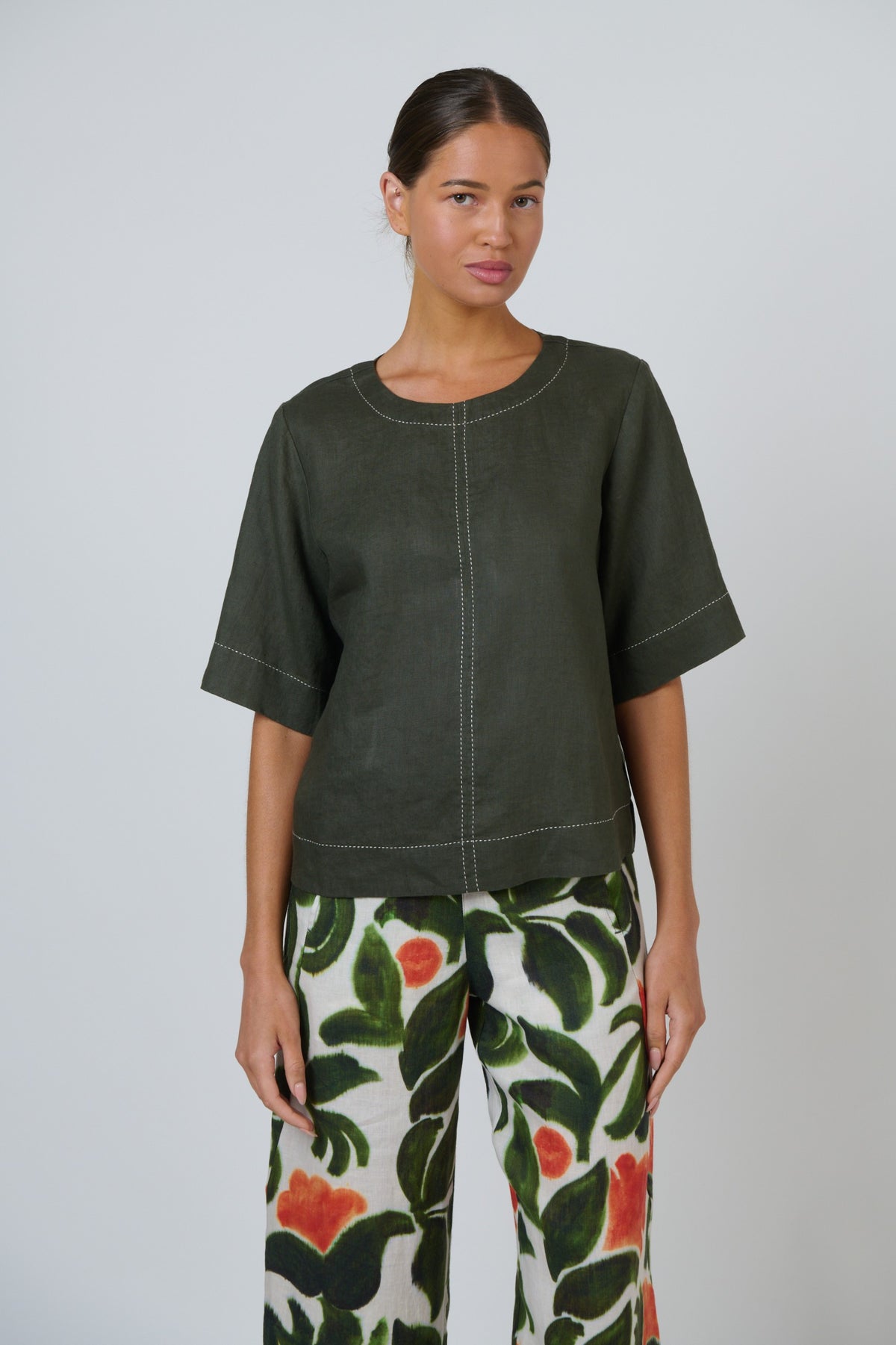 Topiary Linen Top