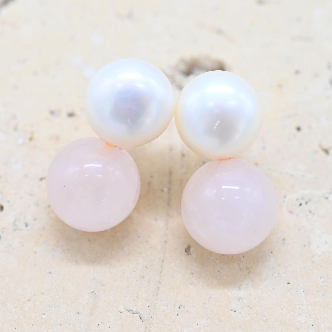 Pearl and Rose Quartz Earring