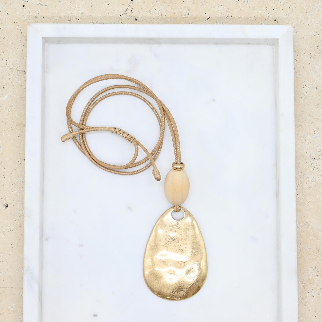 Wood Alloy pendant necklace