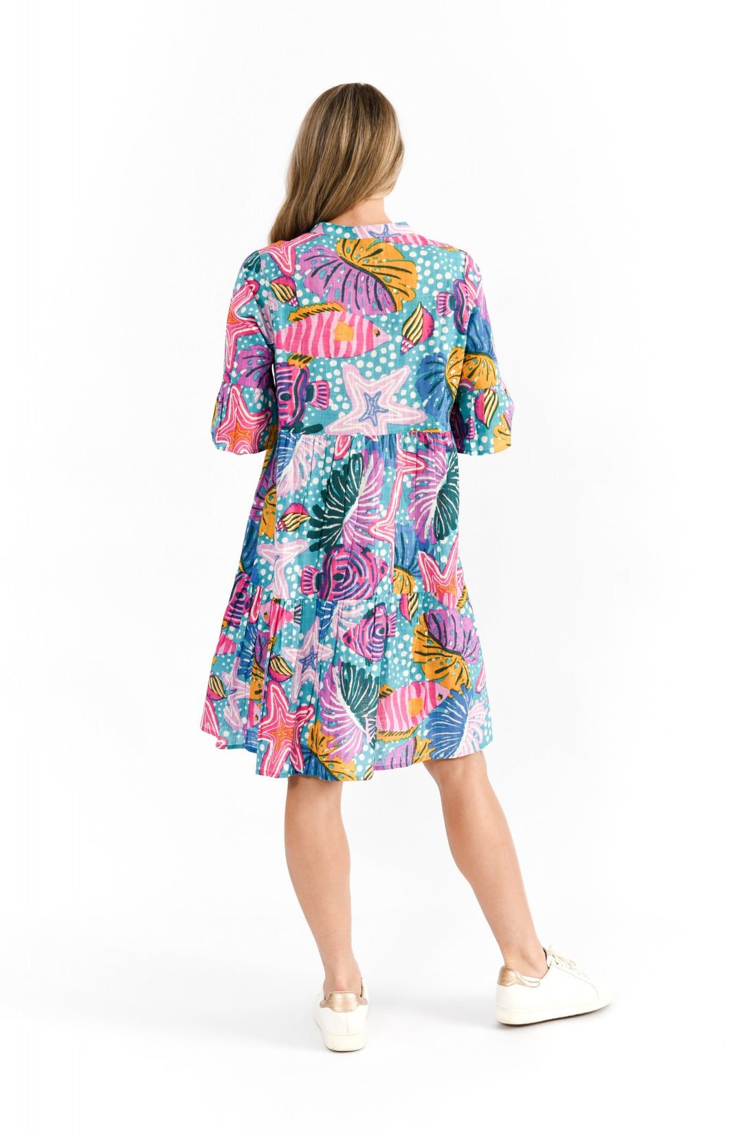 Starfish 2 - Maya button v Neck dress