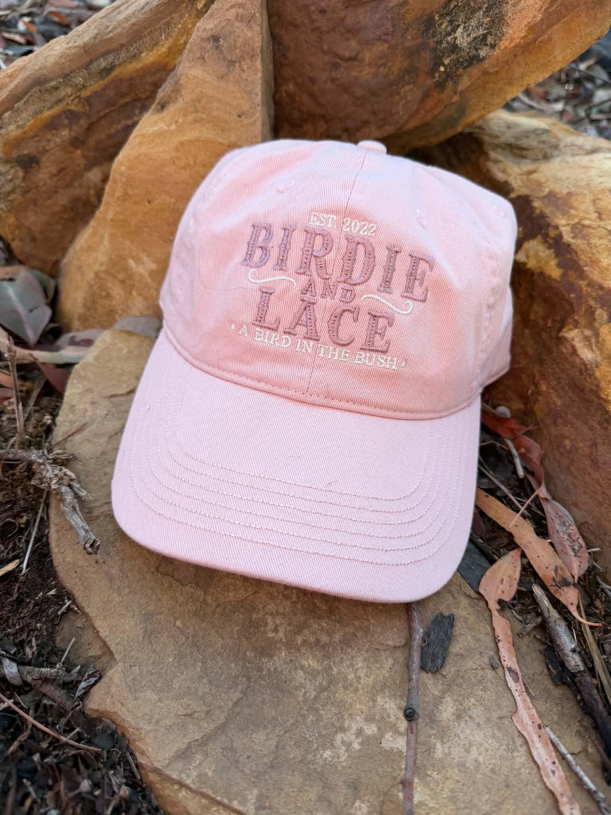 Birdie and Lace Cap - enzyme wash pink