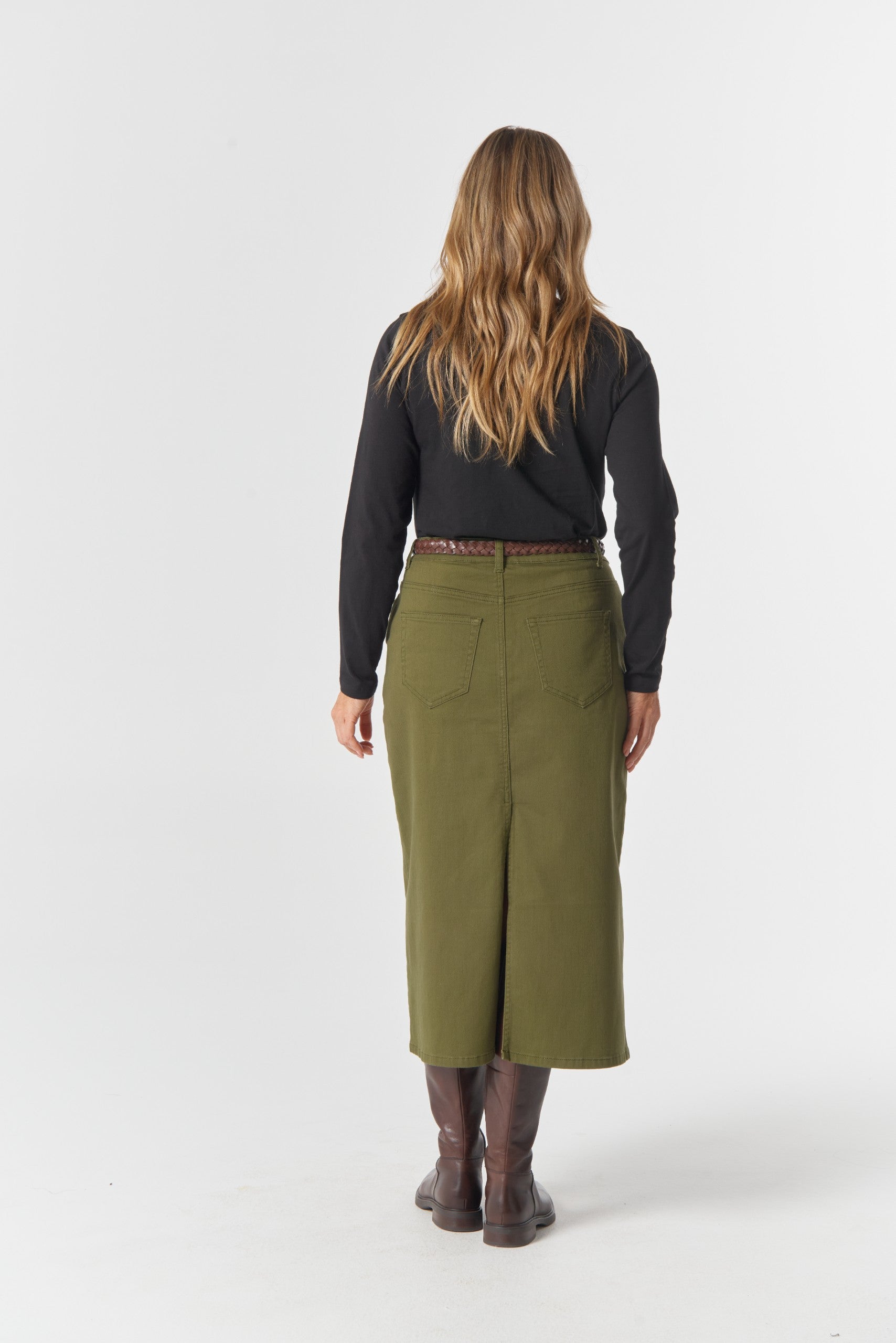 5 Pocket Maxi Skirt sage
