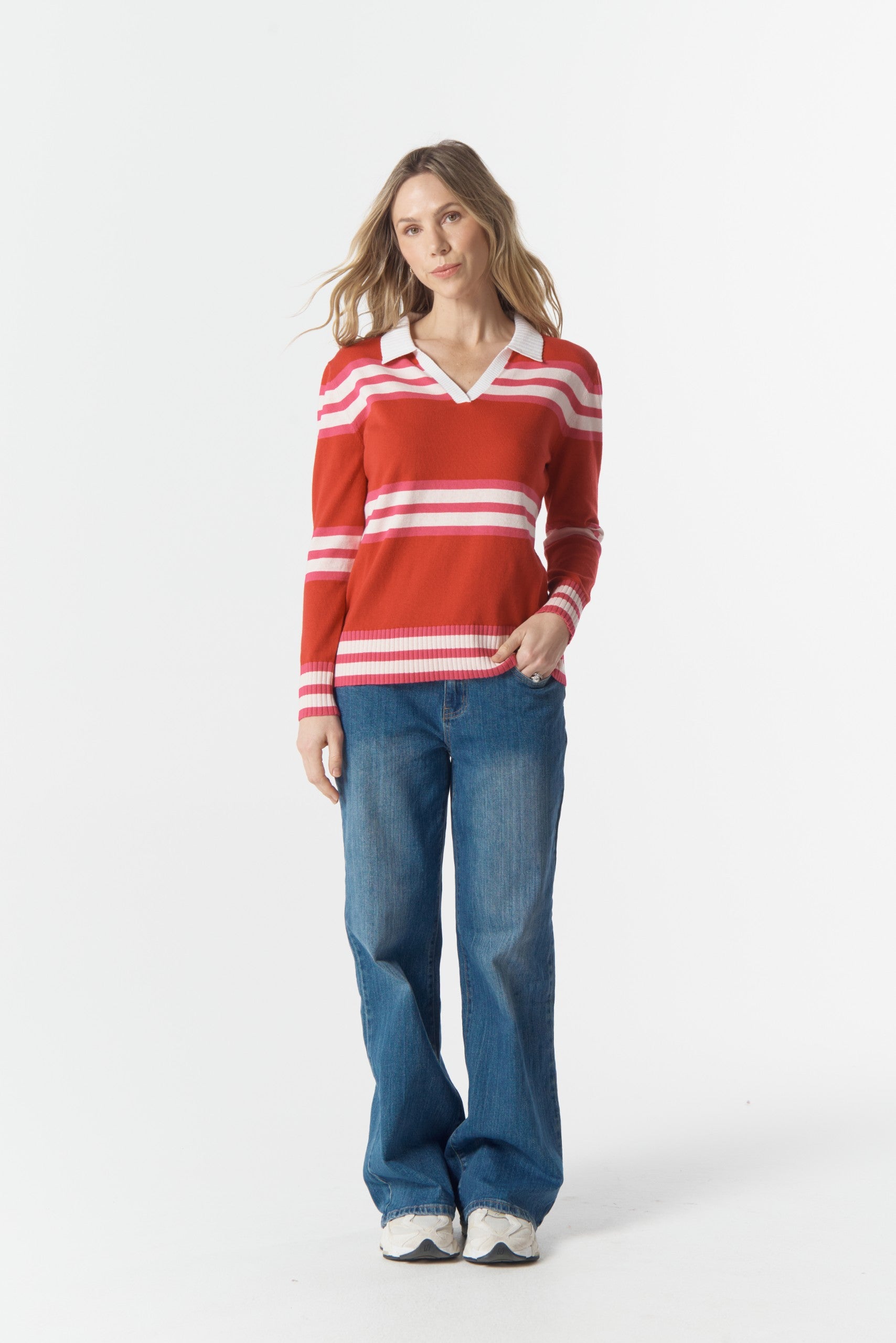 Sun Chaser Polo Knit Scarlet