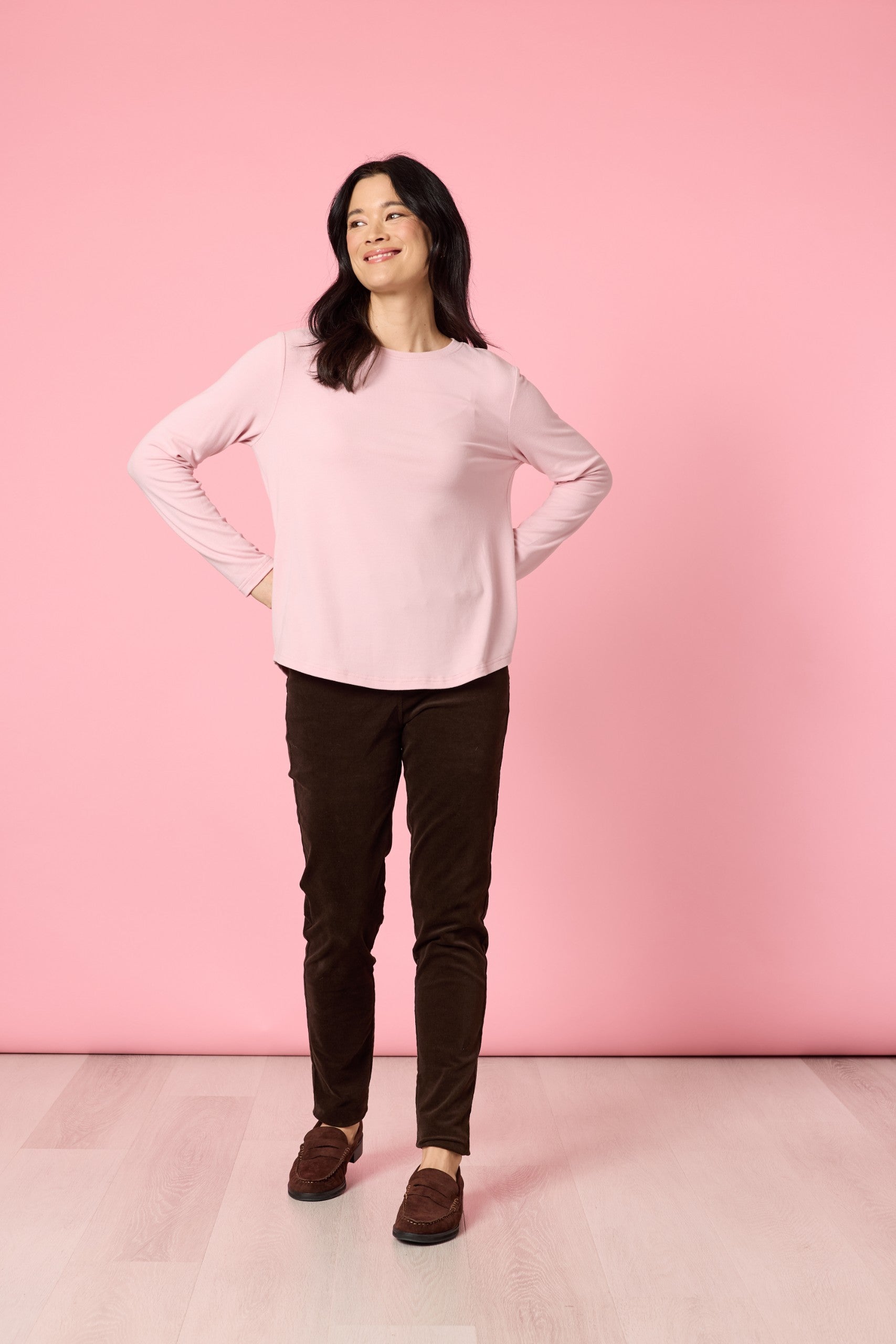 Brushed Cotton Crew Neck Tee