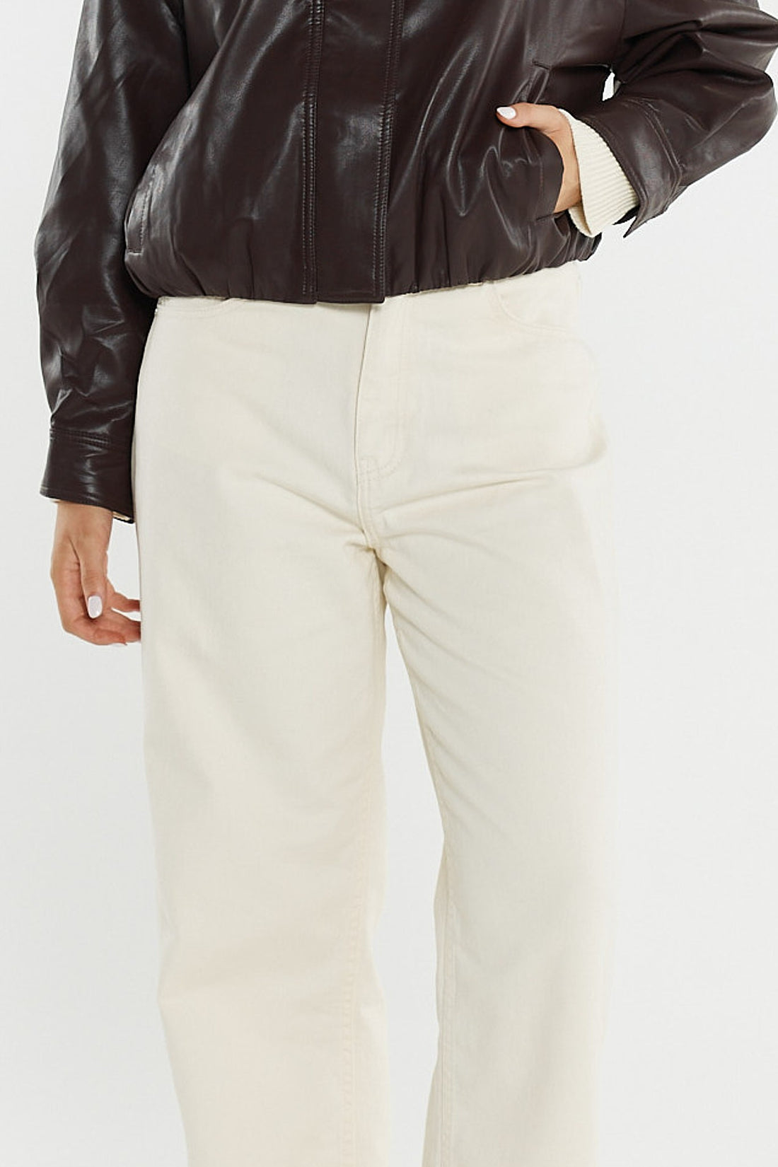 Nuala Wide Leg Jean cream