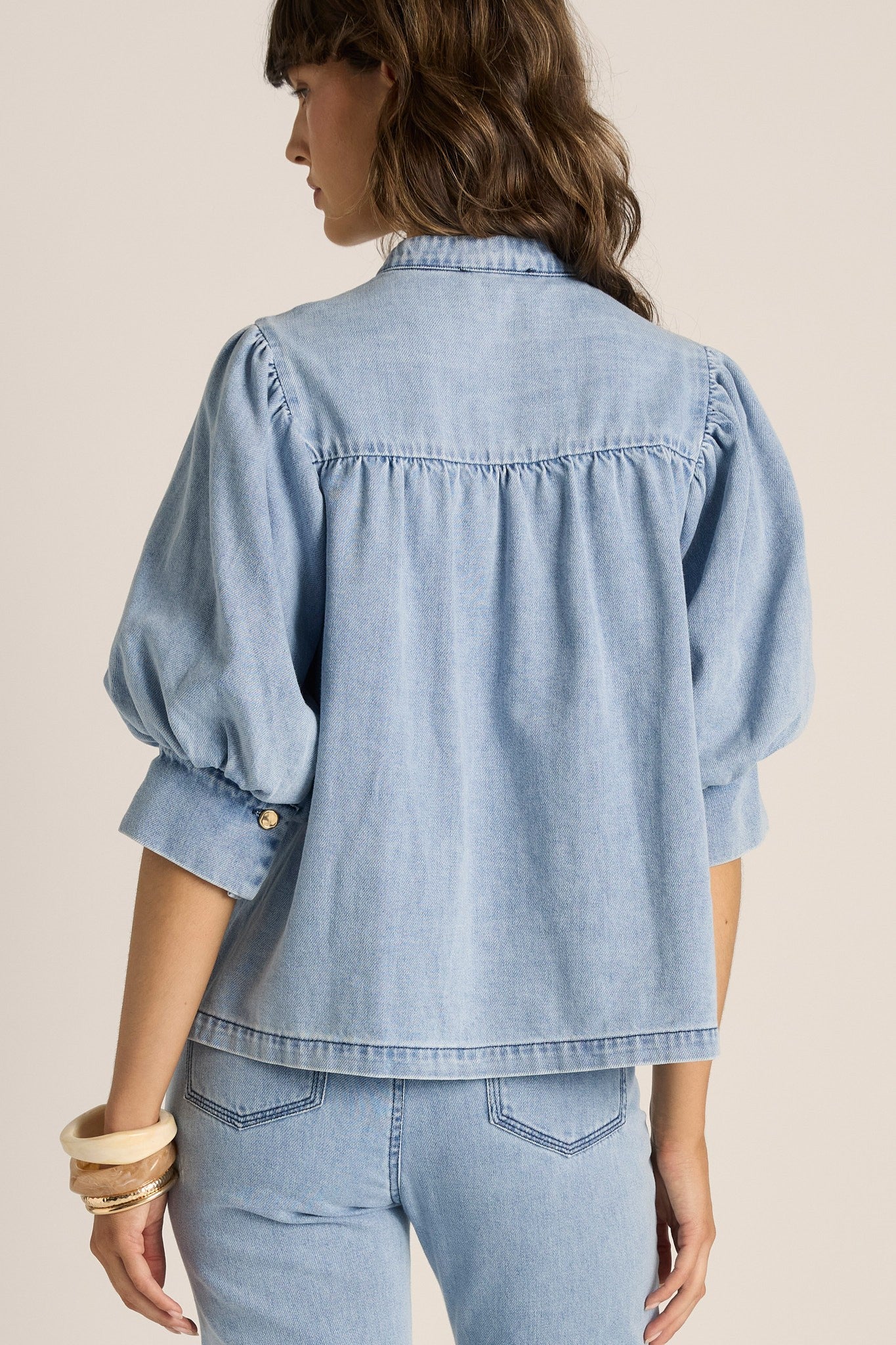 Lila Denim Balloon Shirt