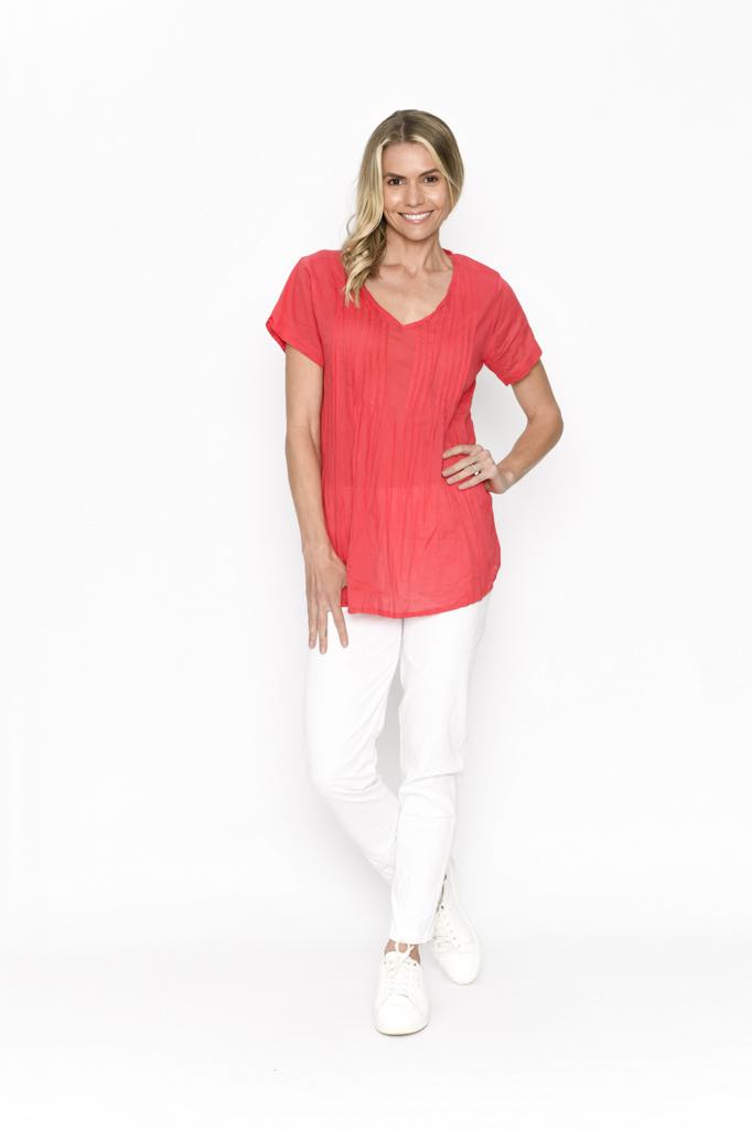 Kayla cotton blouse cherry