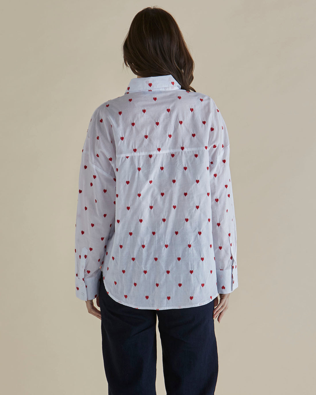 Sage shirt red heart