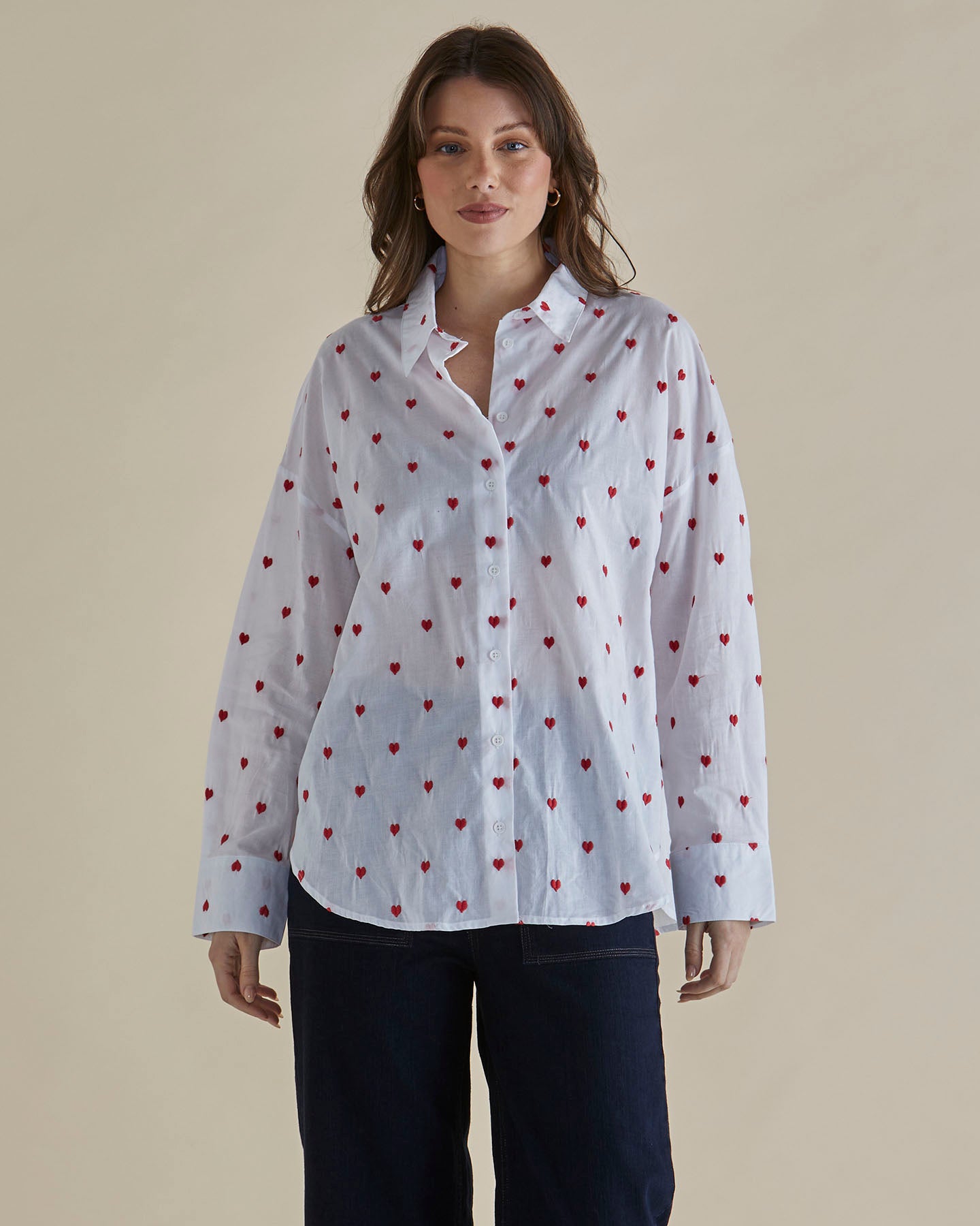 Sage shirt red heart