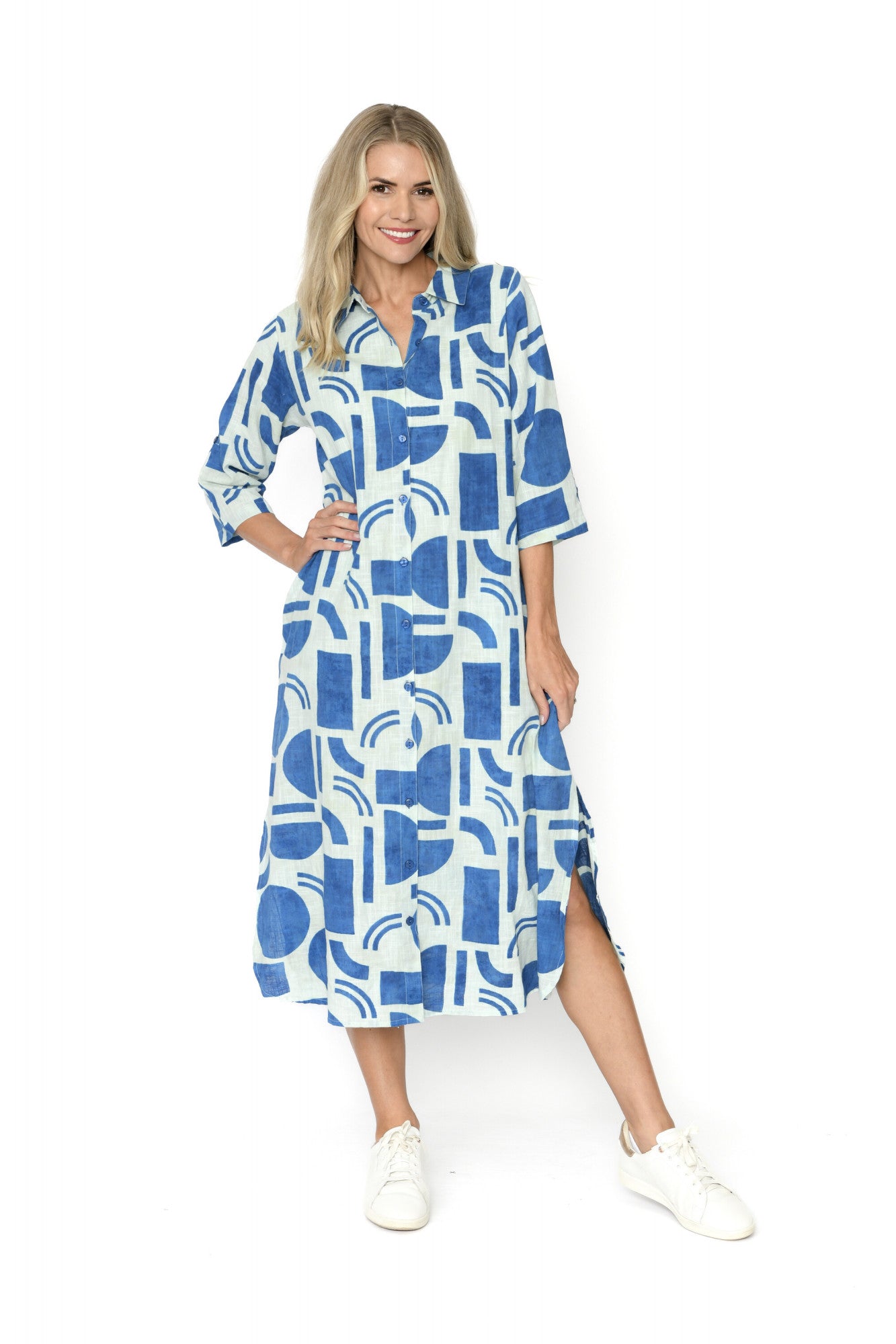 Sofia Shirt Dress Simple Blue