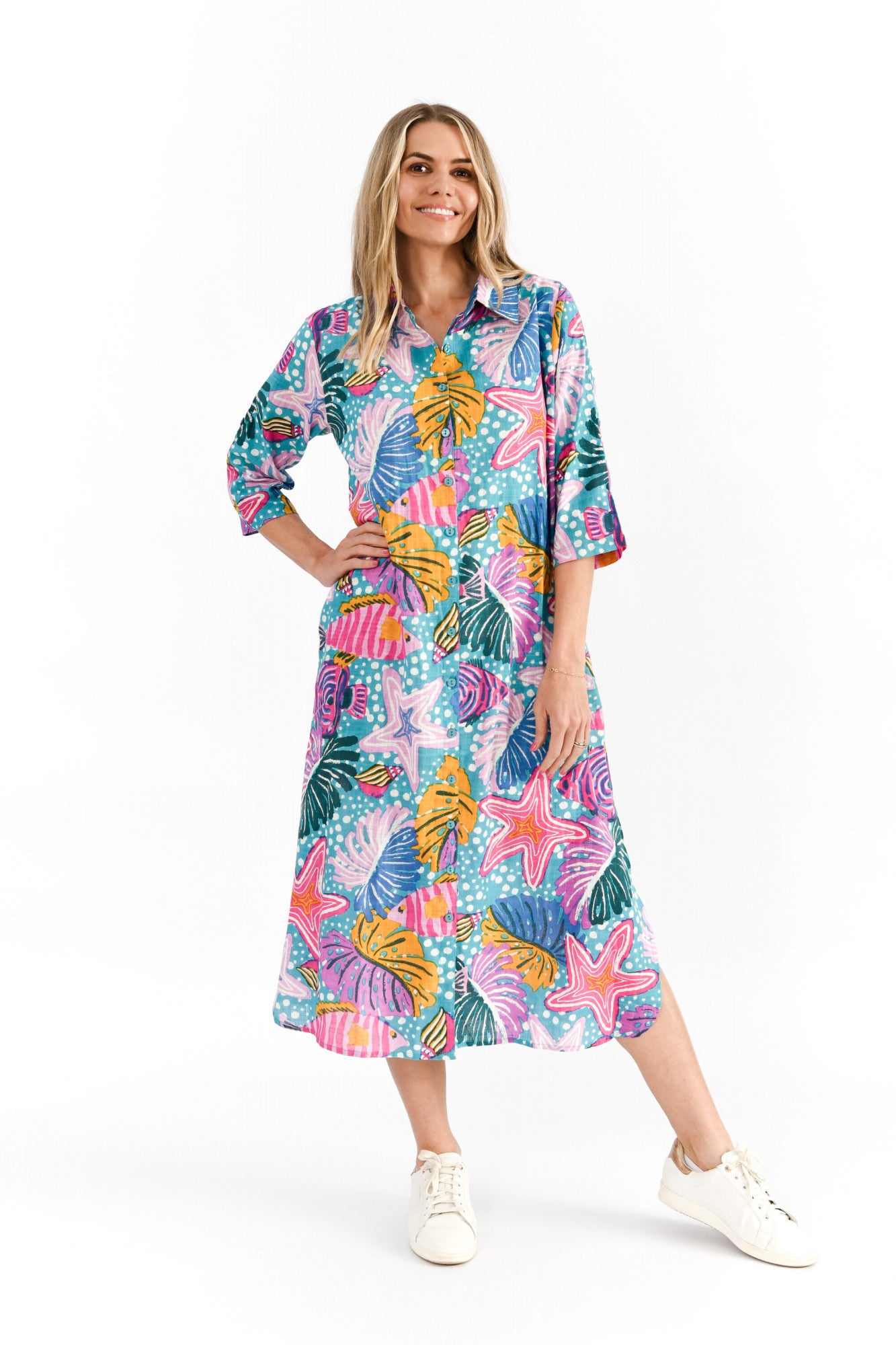 Sofia Shirt Dress Starfish 2