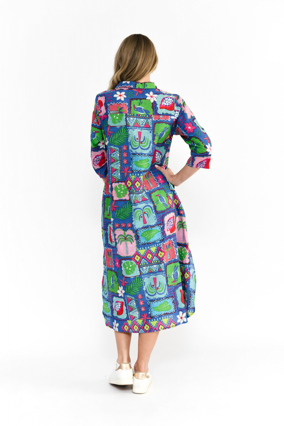 Sofia Shirt Dress Trop Blue