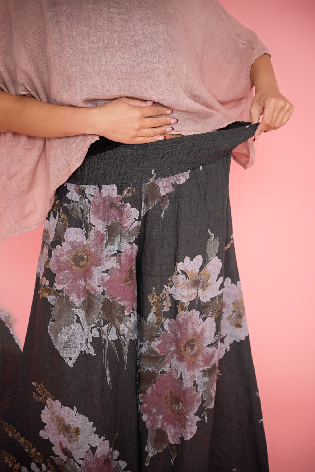 Taziano Linen Culotte - Grey